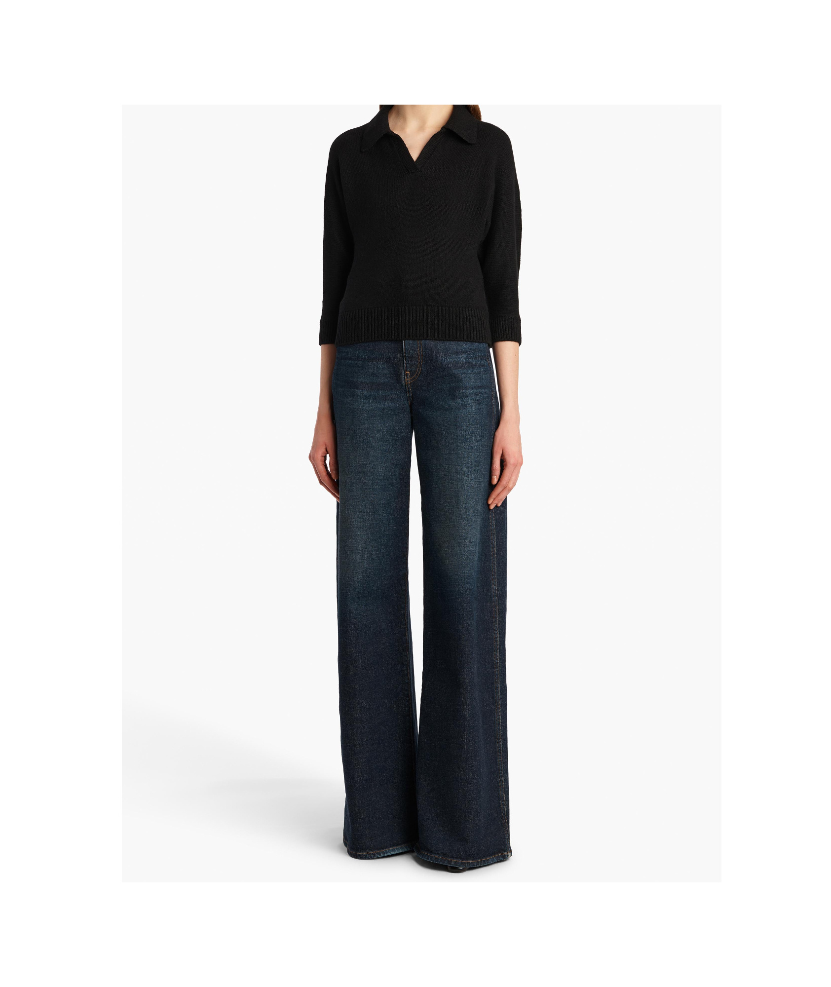Khaite Black Cashmere Herve Polo Shirt In Black