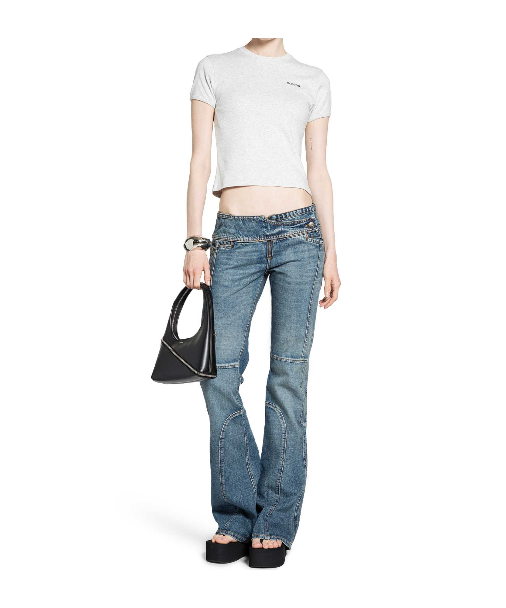 Coperni Round-neck Logo T-shirt In Gray