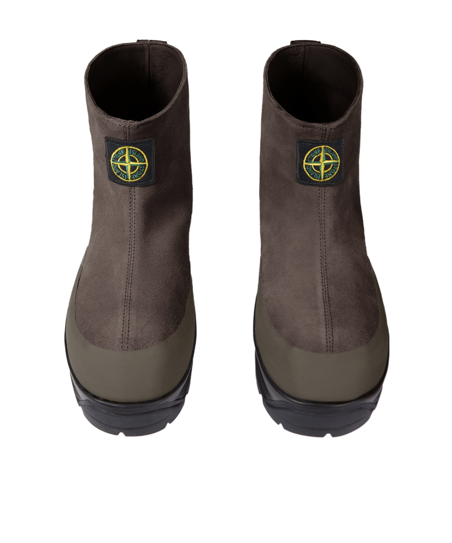 Stone Island Ankle Boot With Vibram Sole For Shock Absorption In Green