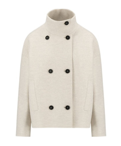 Harris Wharf London Cropped Funnel Jacket Pressed Wool In Multi