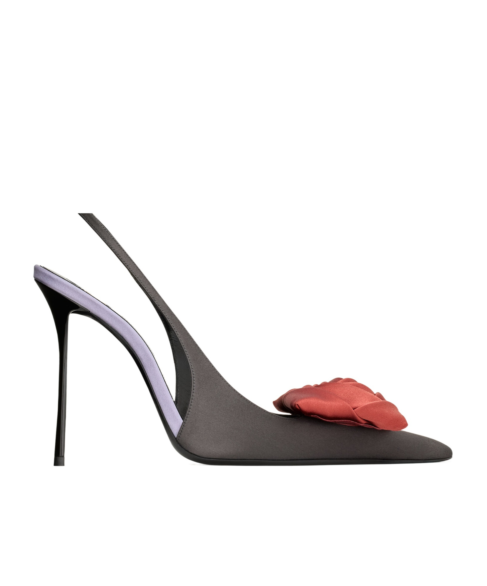 Saint Laurent Satin Embellished Amalia Slingback Pumps 110 In Black