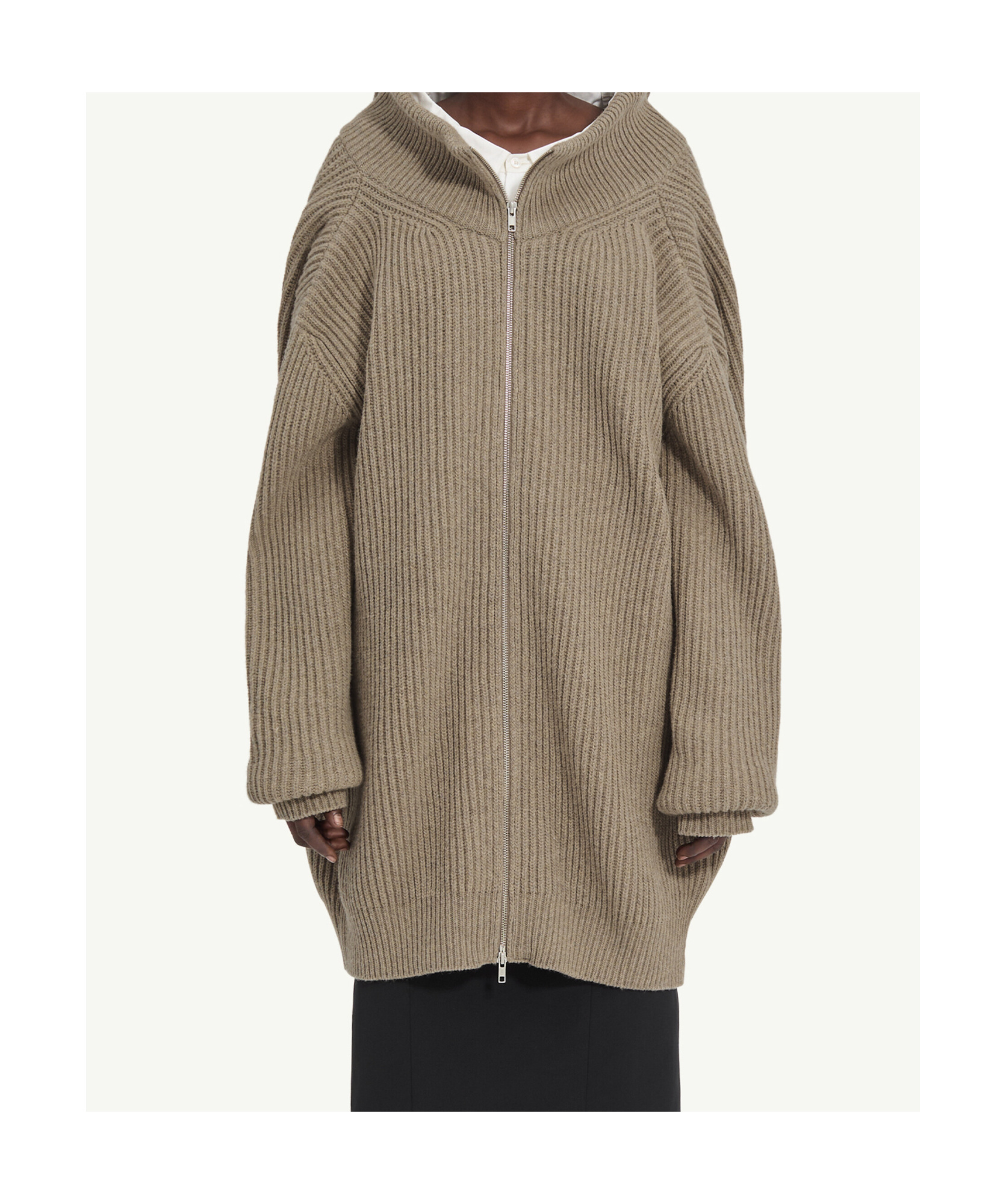 Mm6 Maison Margiela Ribbed Knit Cardigan In Green