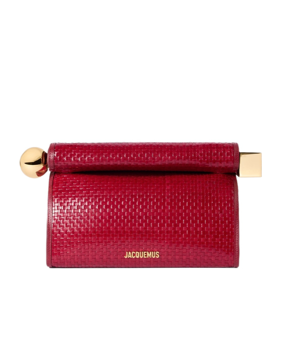 Jacquemus Rond Carre Clutch In Deep Red