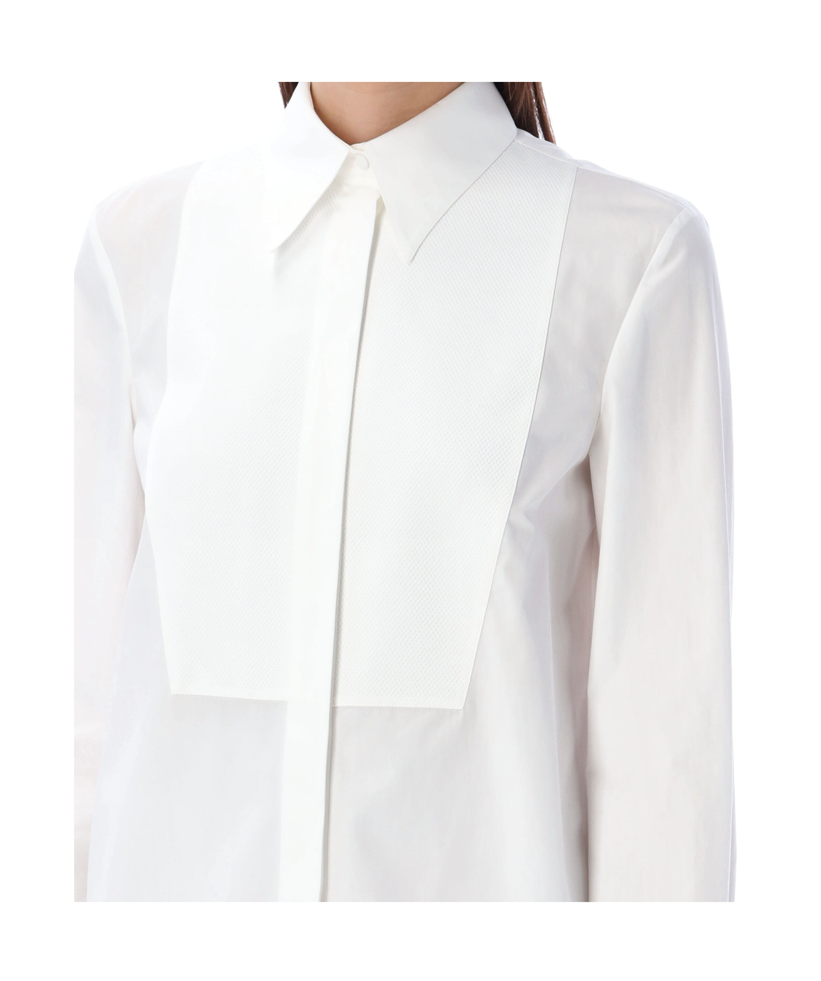 Valentino Panelled-design Cotton Shirt In White