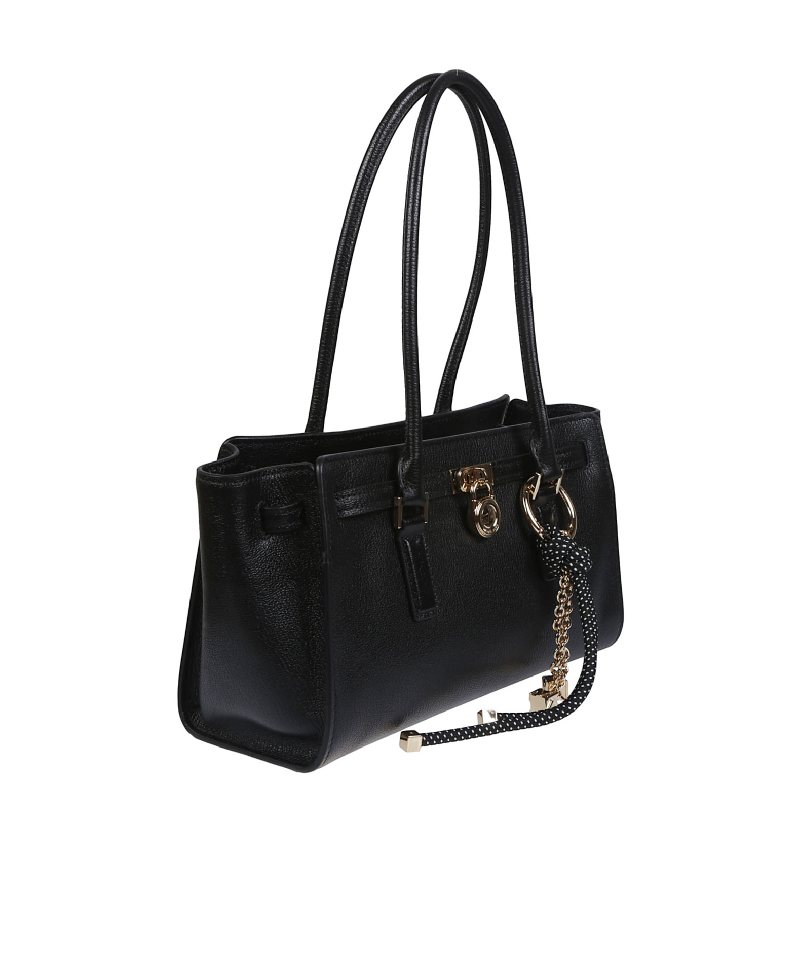 Michael Kors Double-handle Leather Shoulder Bag In Black