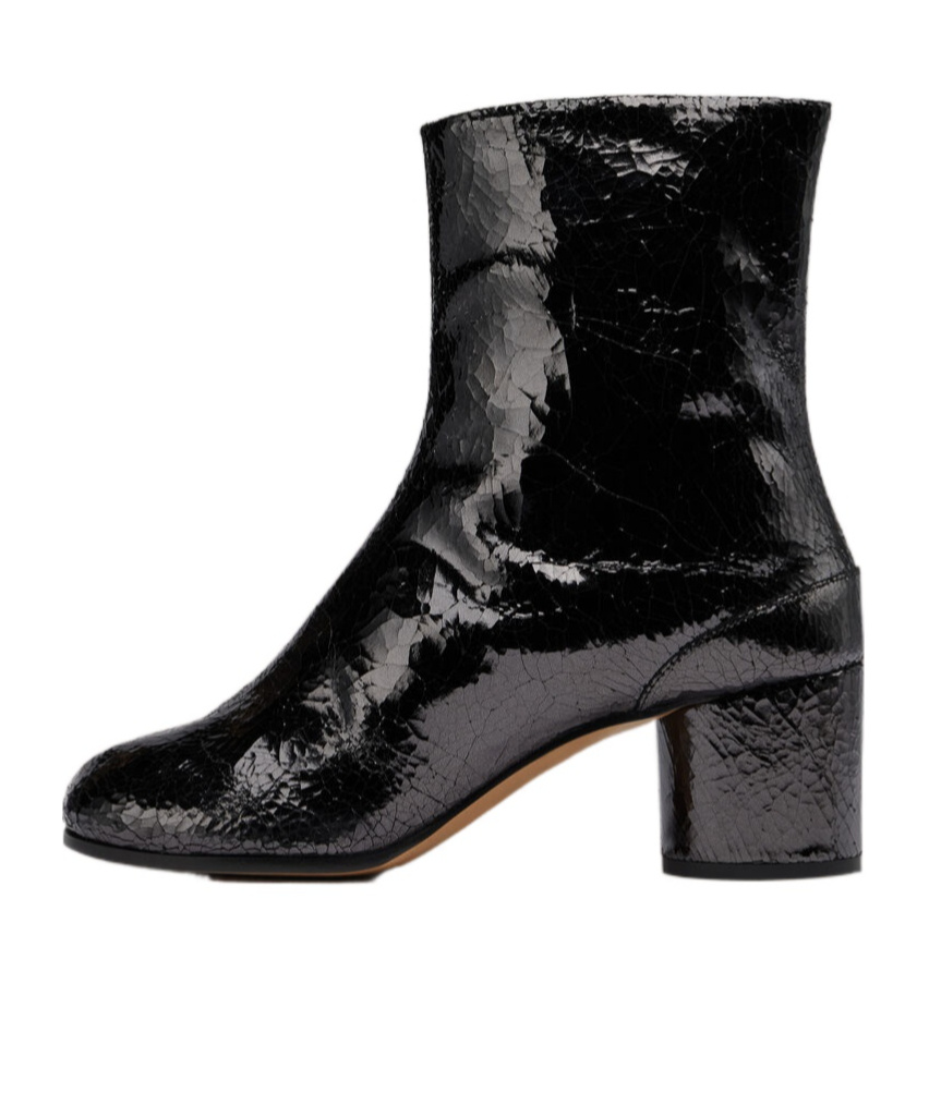 Maison Margiela Tabi Mirror Boots Woman Dark Grey In Black