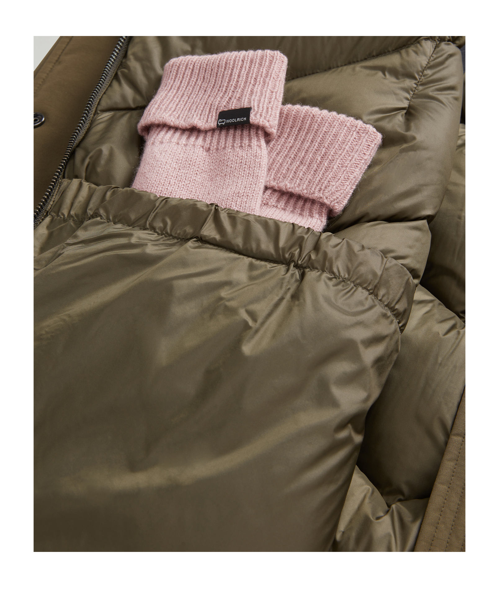 Woolrich Wool Insulated Arctic Parka Jacket For Women In Green