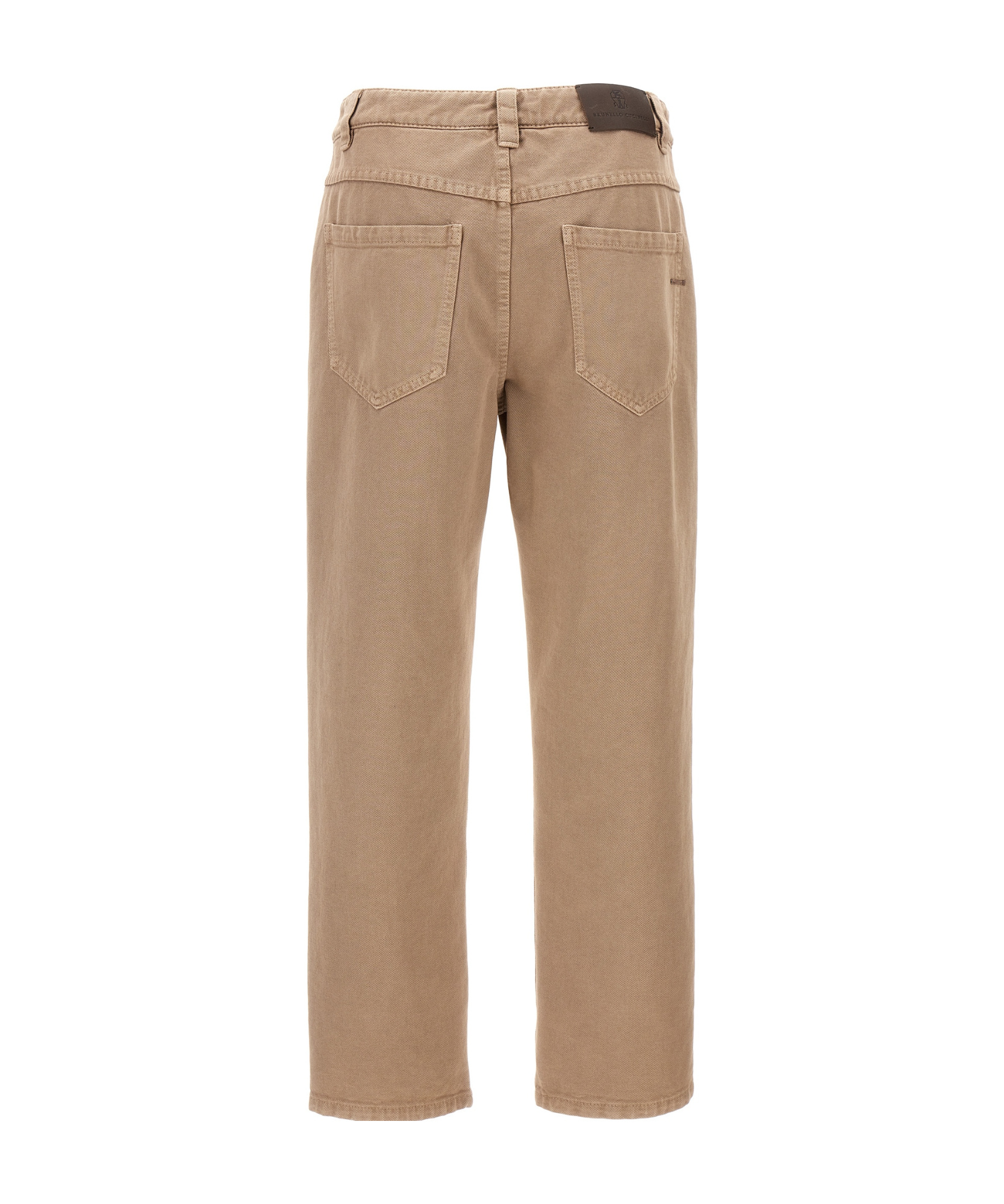 Brunello Cucinelli Logo Patch Cropped Jeans In Nude