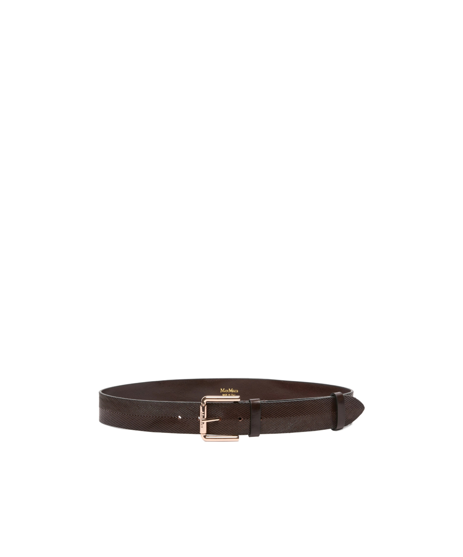 Max Mara Double Ring Belt In Dark Brown
