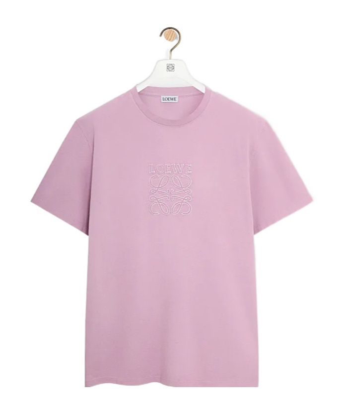 Loewe Embroidered Logo T-shirt In Pink