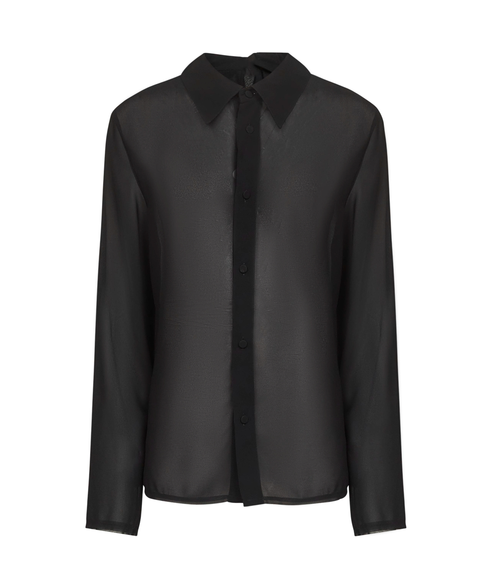 Mm6 Maison Margiela Asymmetric-collar Shirt In Black
