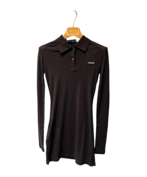 Miu Miu Long-sleeved Dress In Black