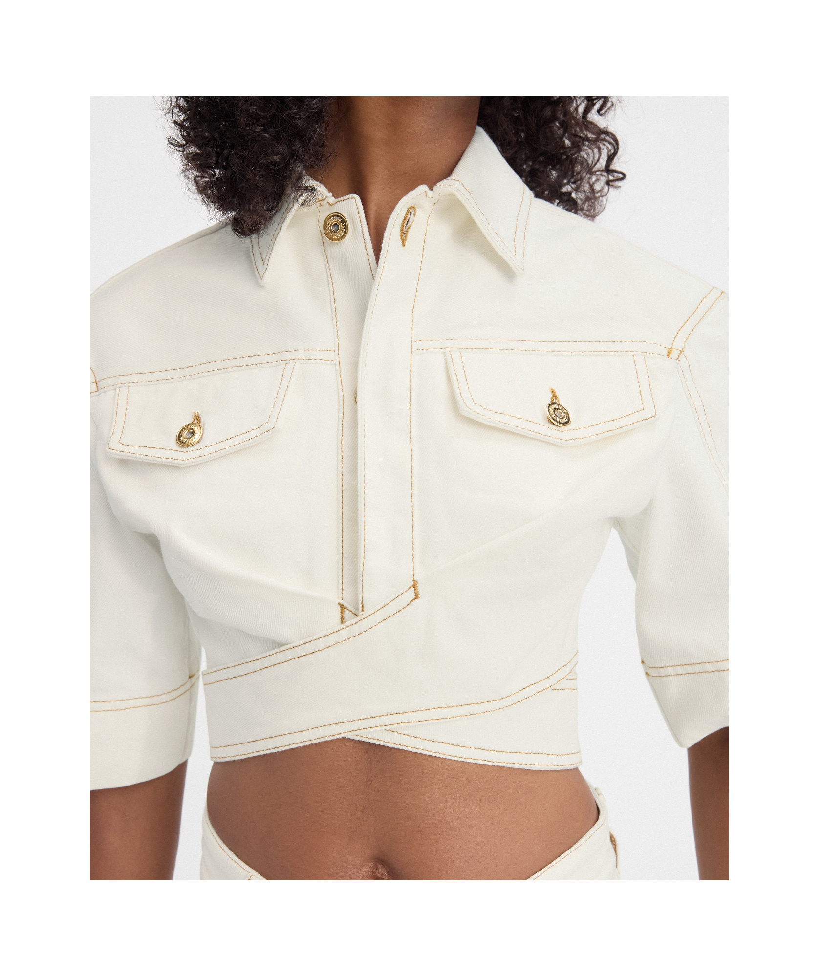 Jacquemus White La Casa 'le Haut De-nîmes' Denim Shirt In White