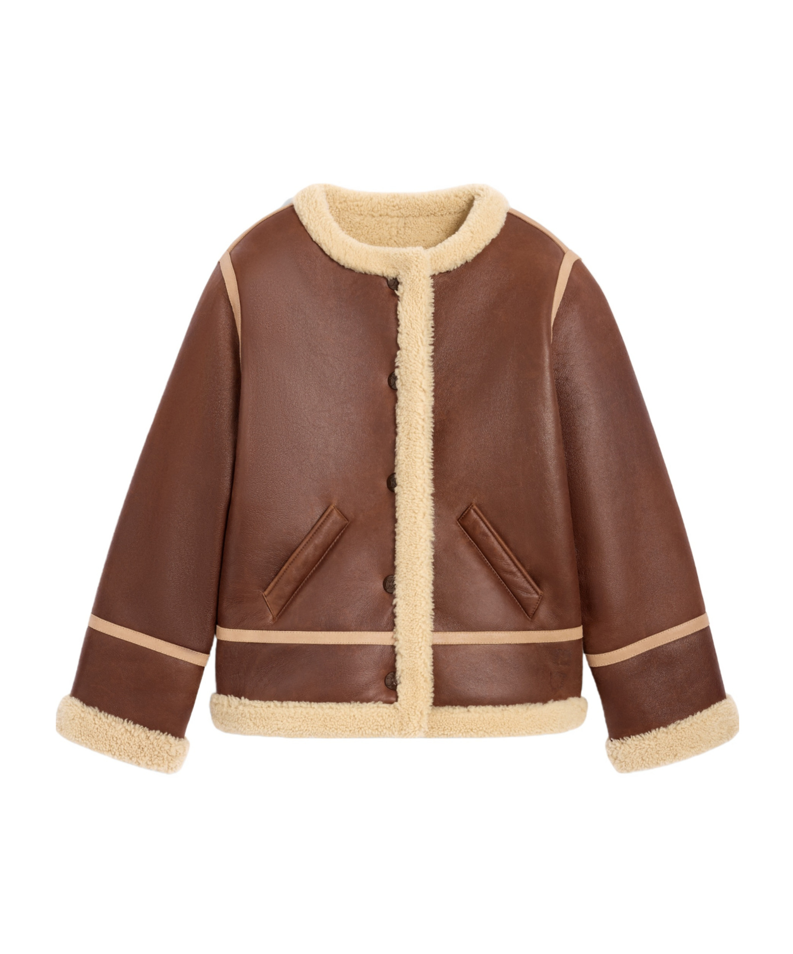 Celine Jacket In Lamb Shearling In Brown
