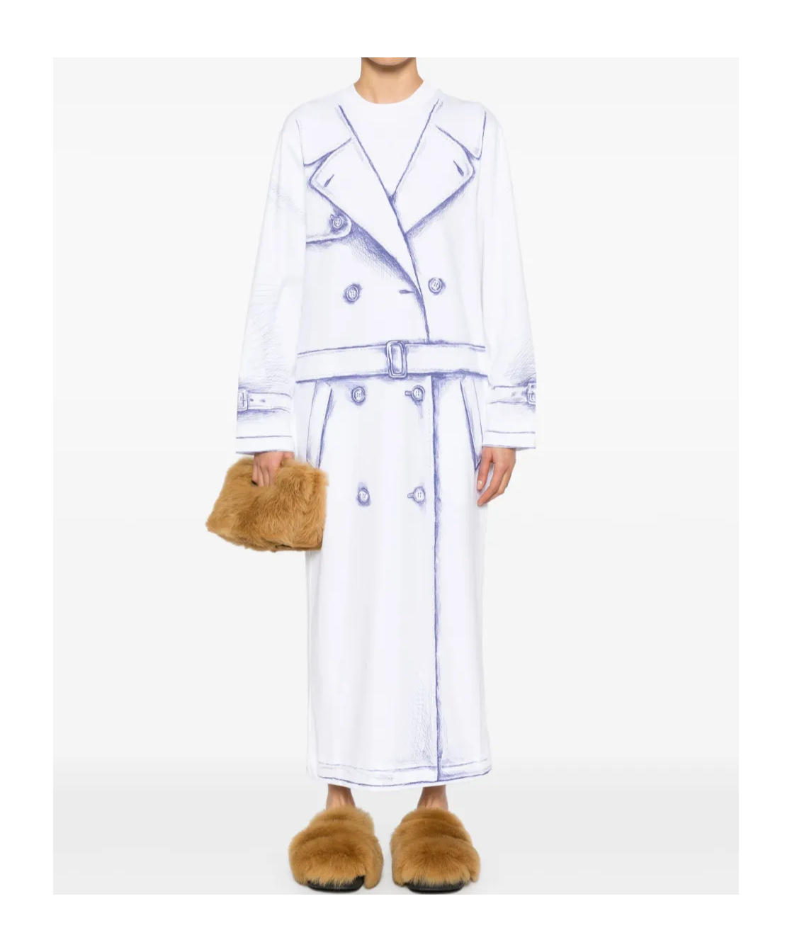 Moschino Long-sleeved Slit Detailed Dress In White