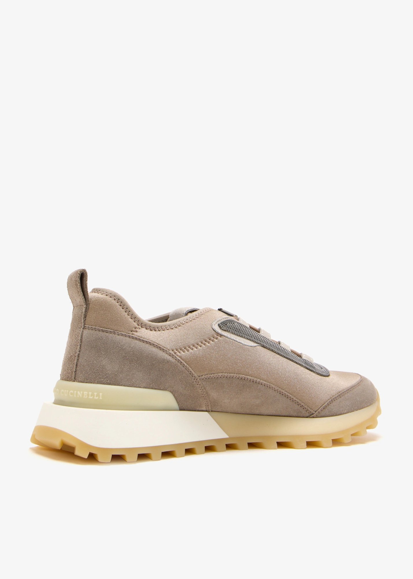 Brunello Cucinelli Chunky Sole Suede Finish Sneakers In Neutral