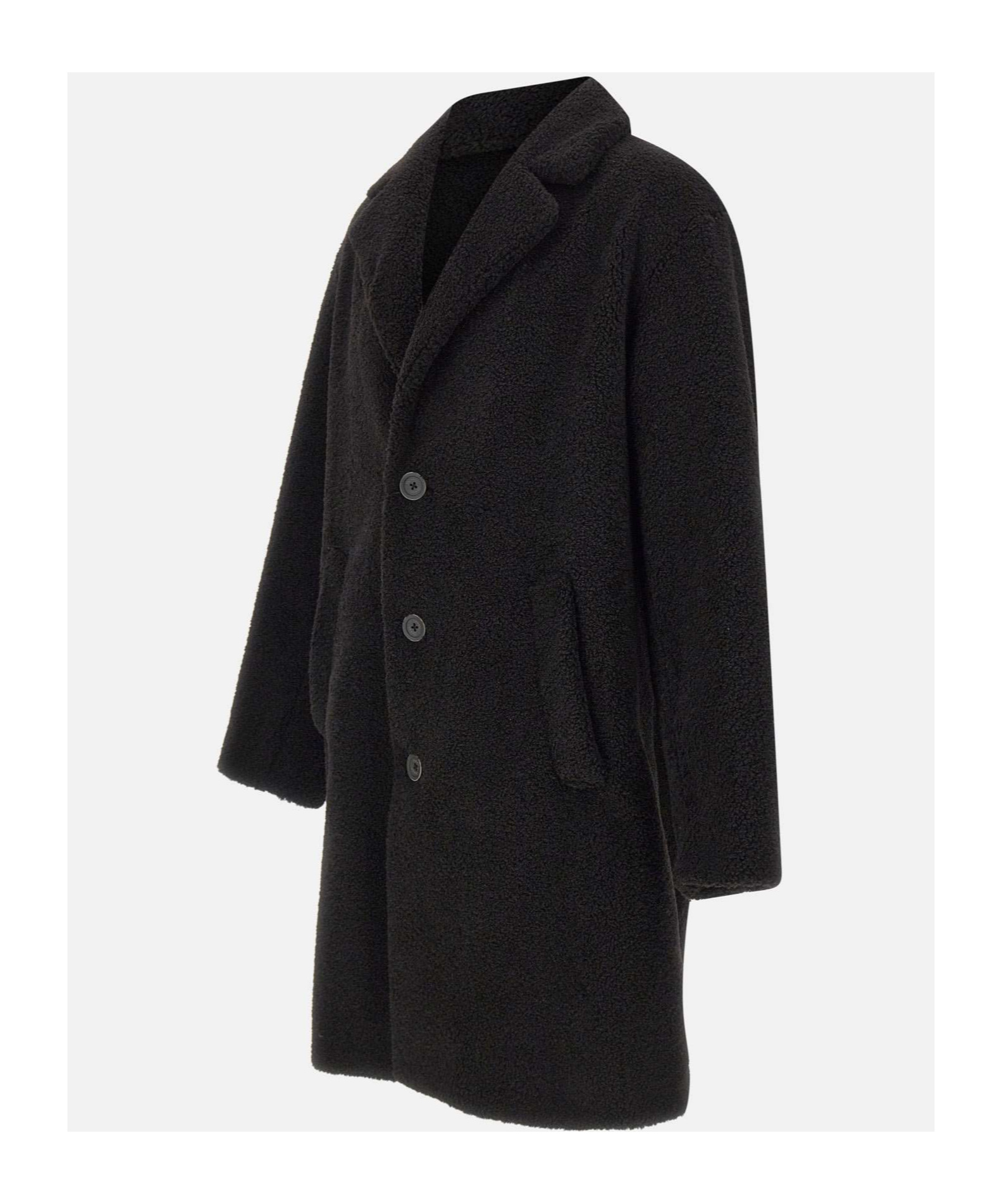 Herno Mohair Wool Singlebreast Coat Clothing In Black