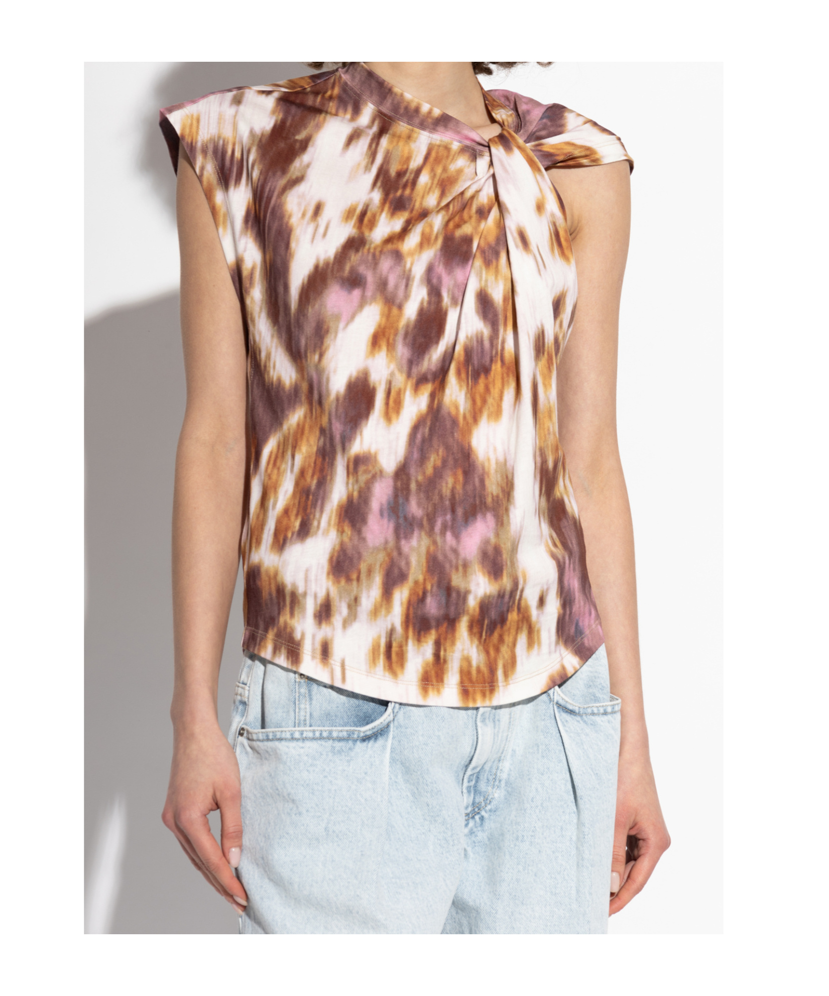 Isabel Marant Étoile Multicolor Cotton Nayda T-shirt With Print In Nude