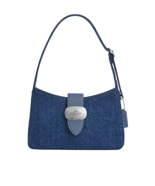 Coach Eliza Shoulder Bag In Signature Denim In Purple