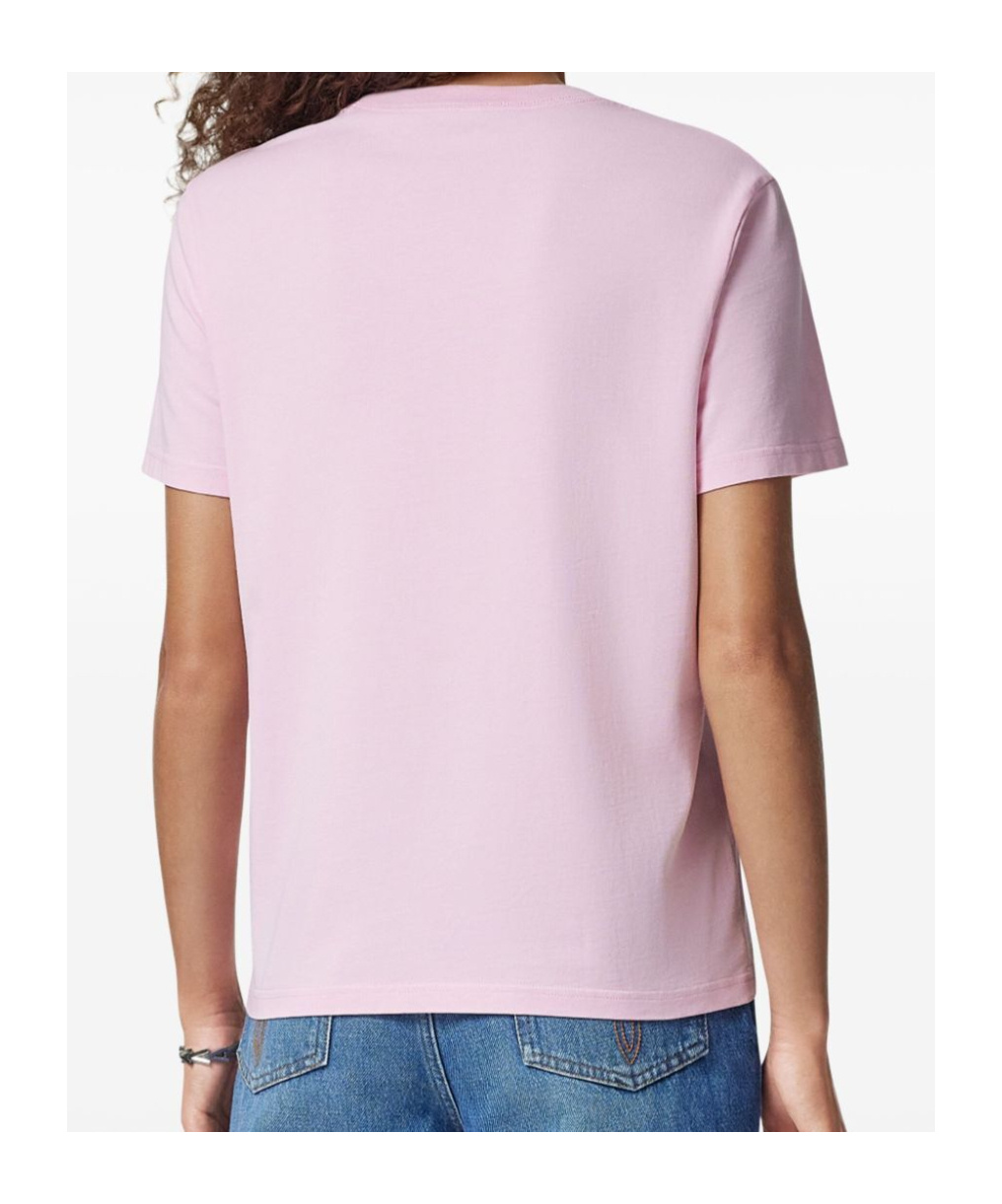 Versace Fringed Logo T-shirt For Casual Style In Purple
