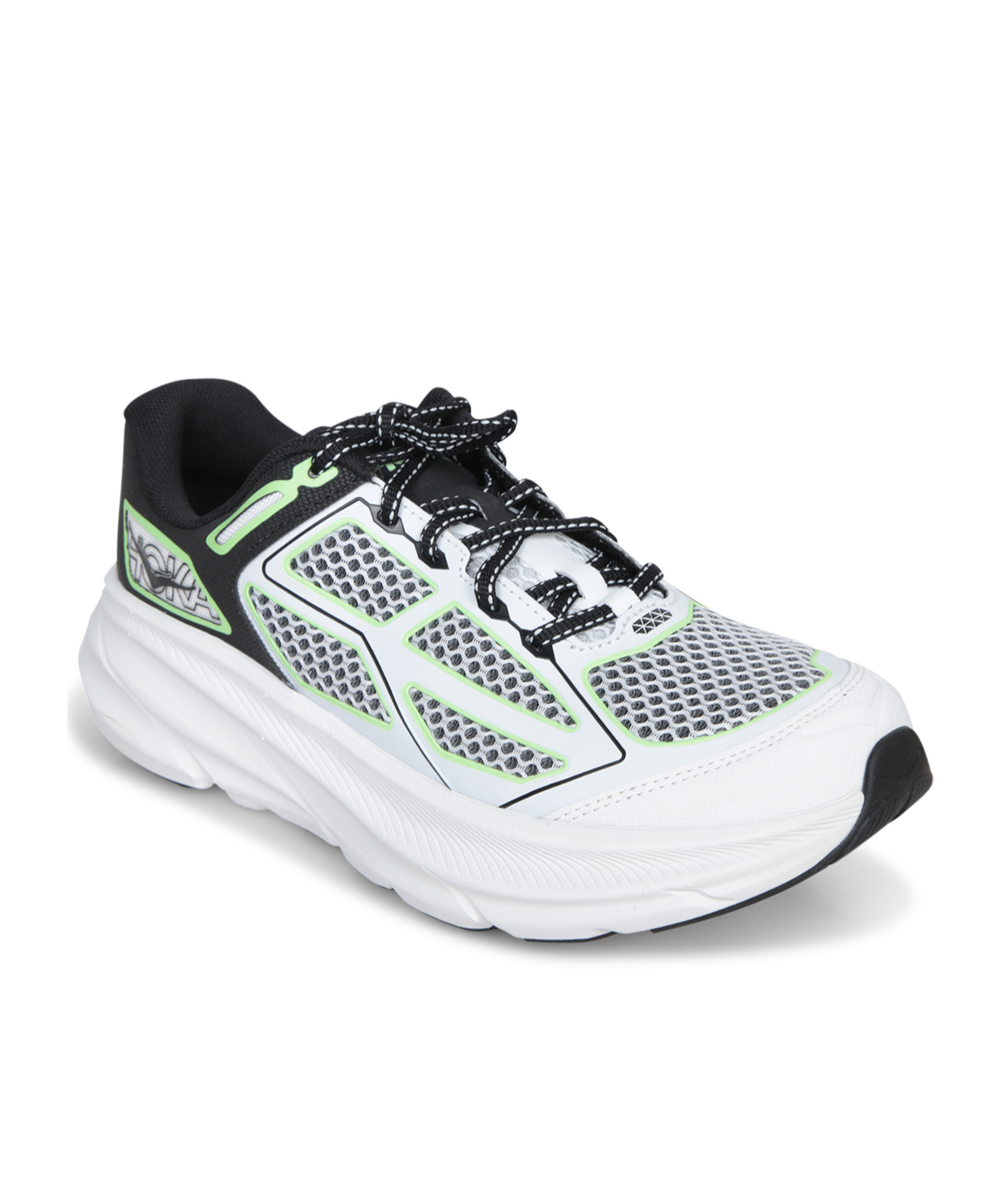 Hoka Breathable Mesh White Sneakers With Cushioned Sole In Black / White