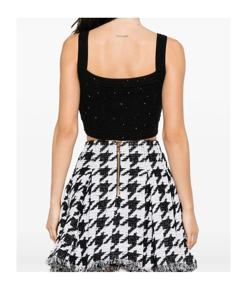 Balmain Light Tweed Top Straps In Black