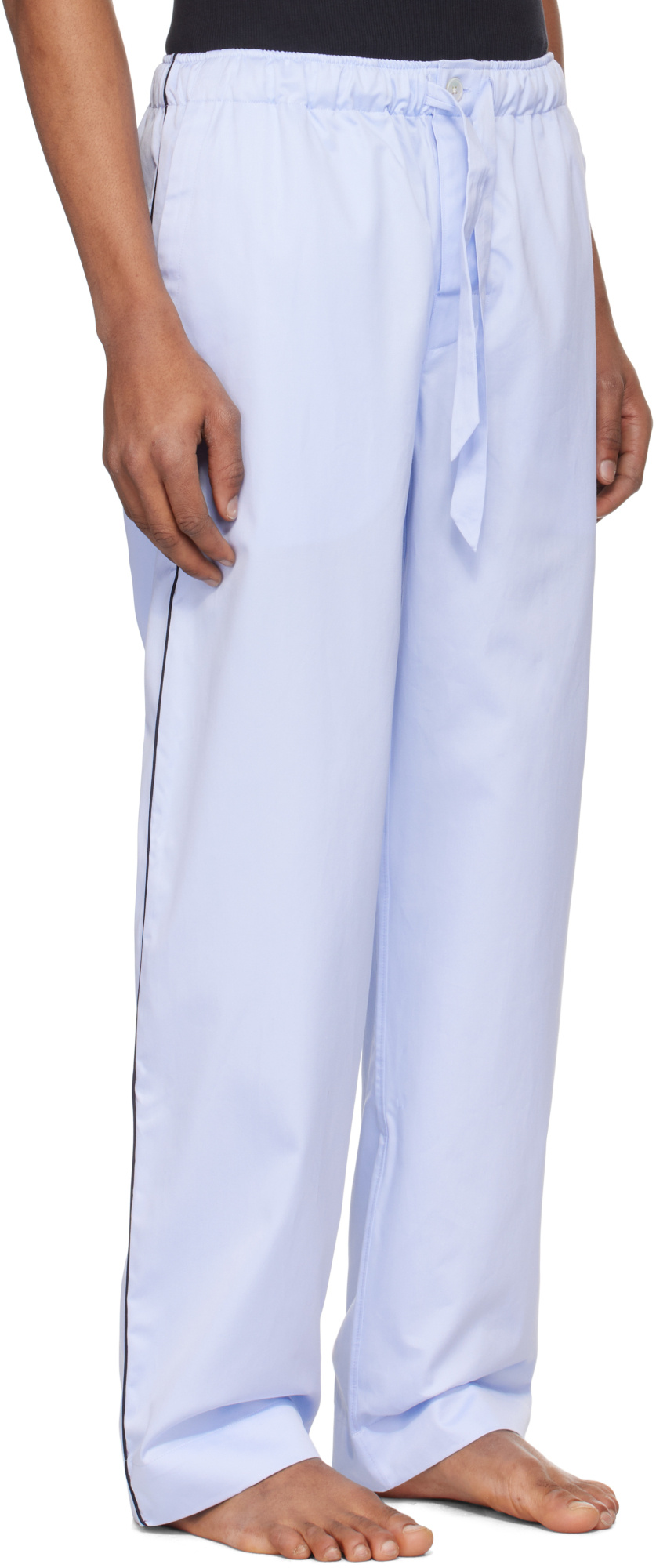 Tekla Blue Sateen Pyjama Pants In Blue