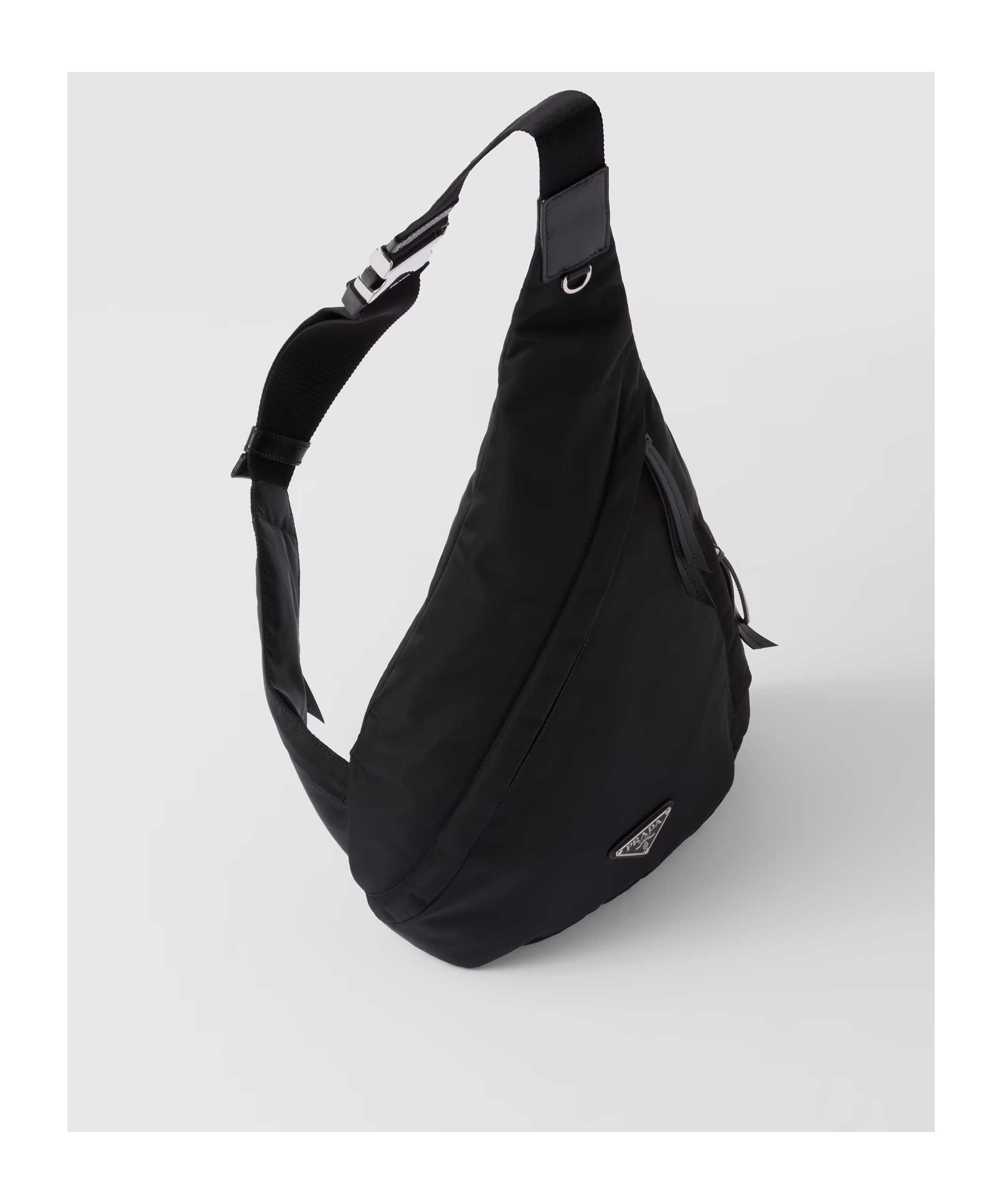 Prada Re-nylon Logo-plaque Backpack In Black
