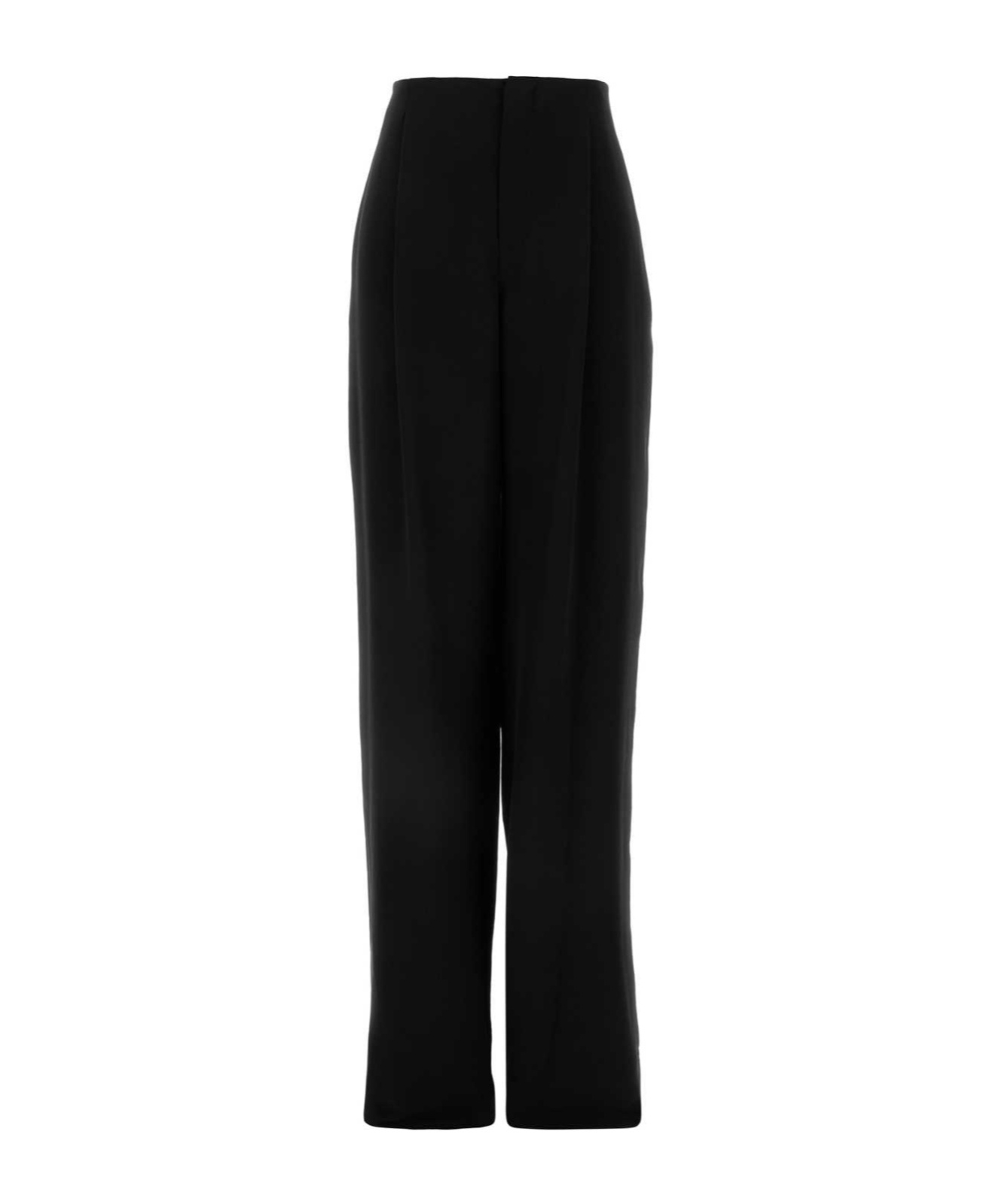 Saint Laurent Wide-leg Wool Pants For Women In Black