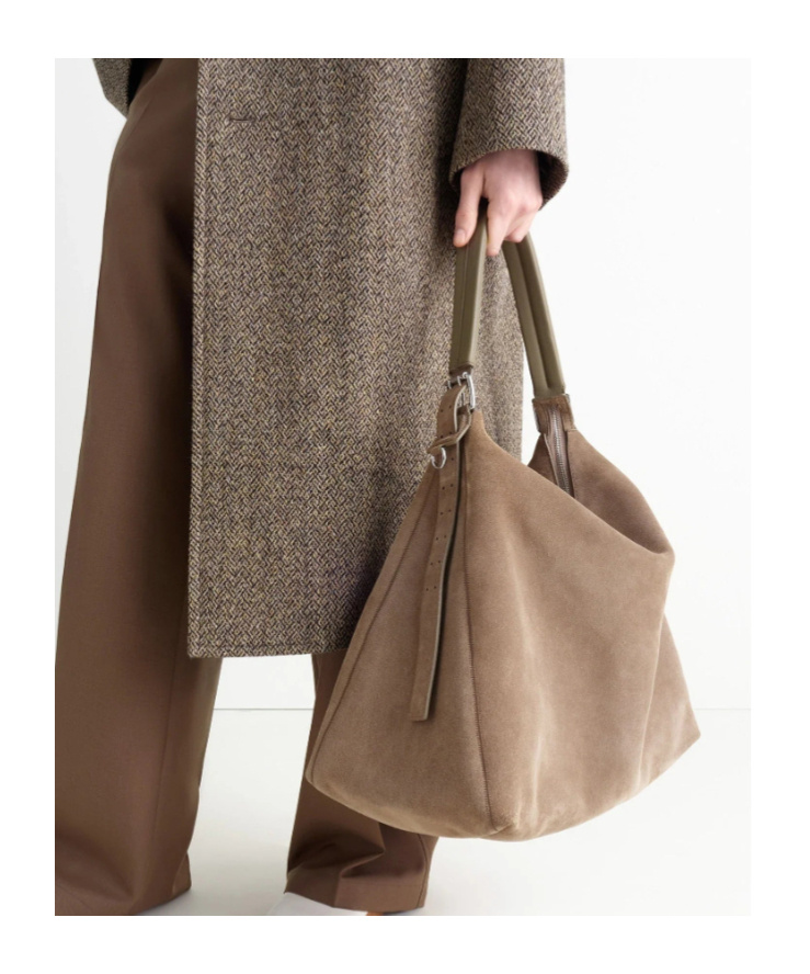 Lemaire Belted Hobo Bag In Brown