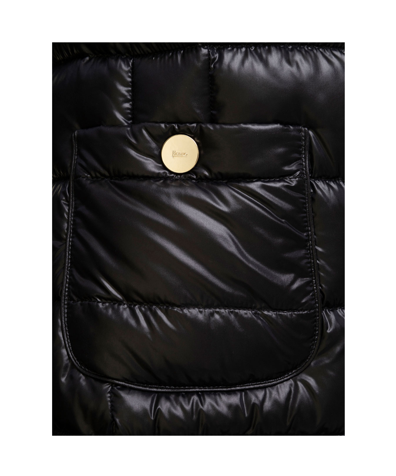 Herno Womans Maria Black Quilted Nylon Long Down Jacket In Black