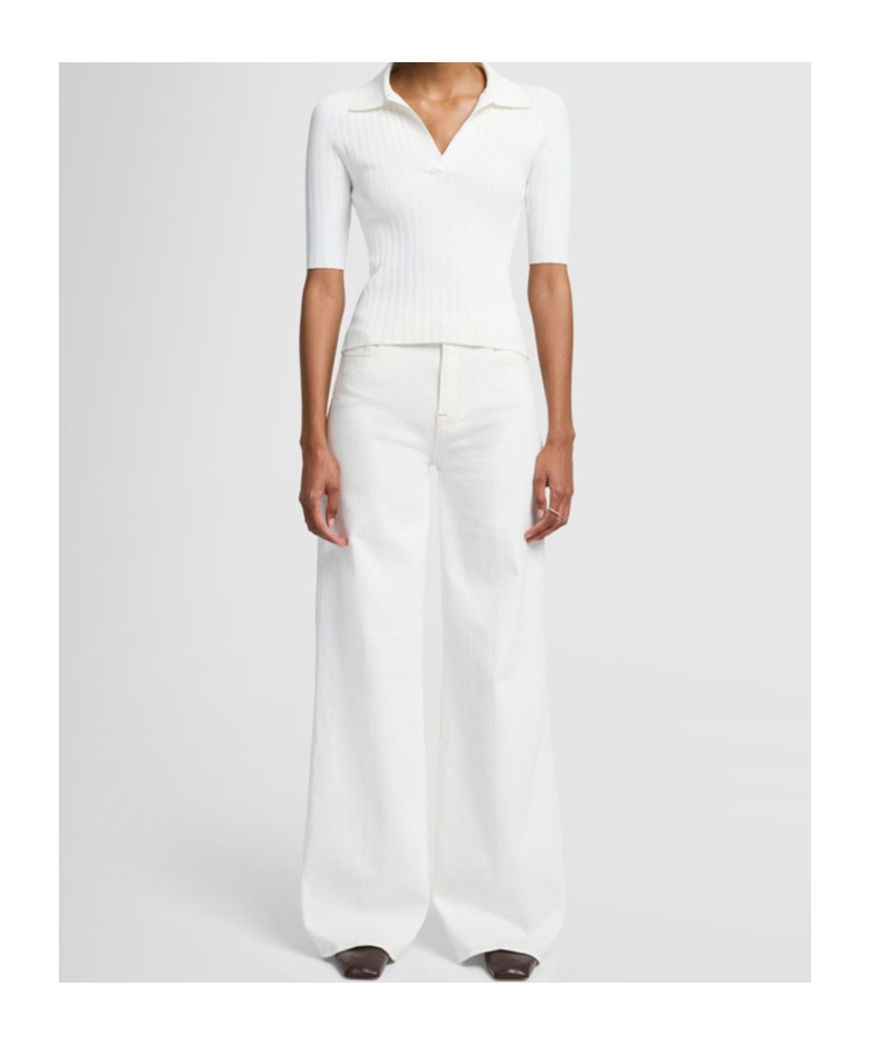 7 For All Mankind Cropped Alexa Jeans With Cut Hem White W/cut Hem In White