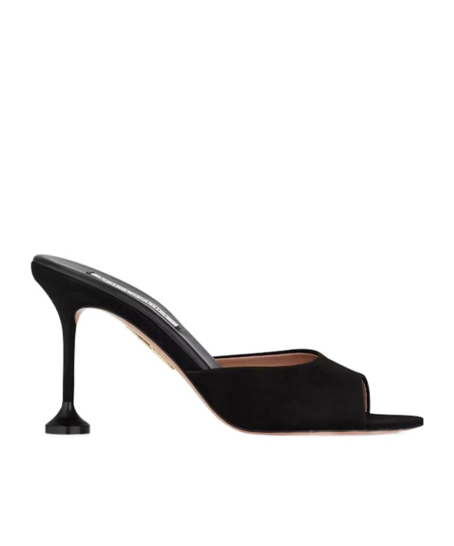 Aquazzura Suede Bisous Mules 85