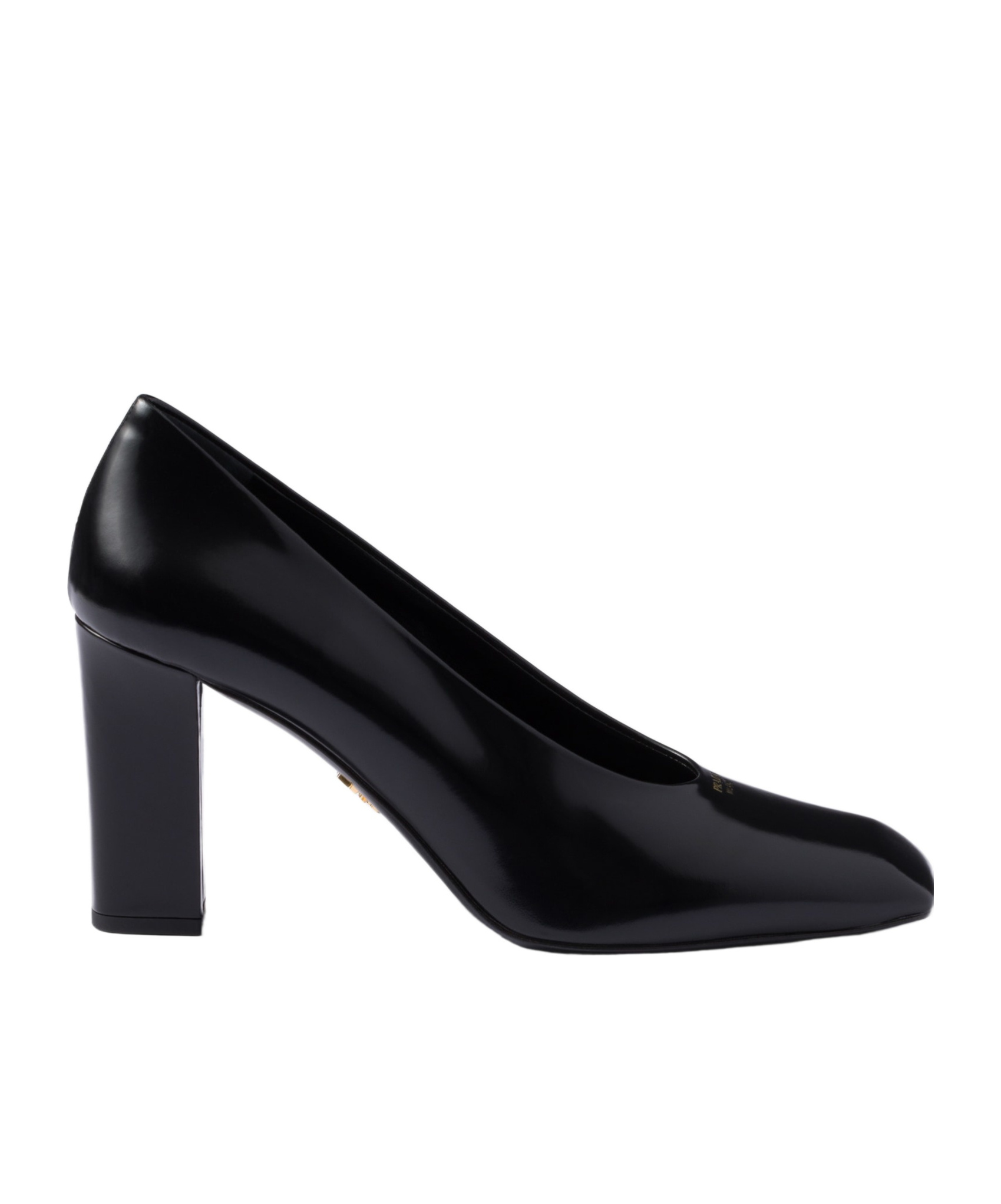 Prada Brushed Leather Pumps In Black
