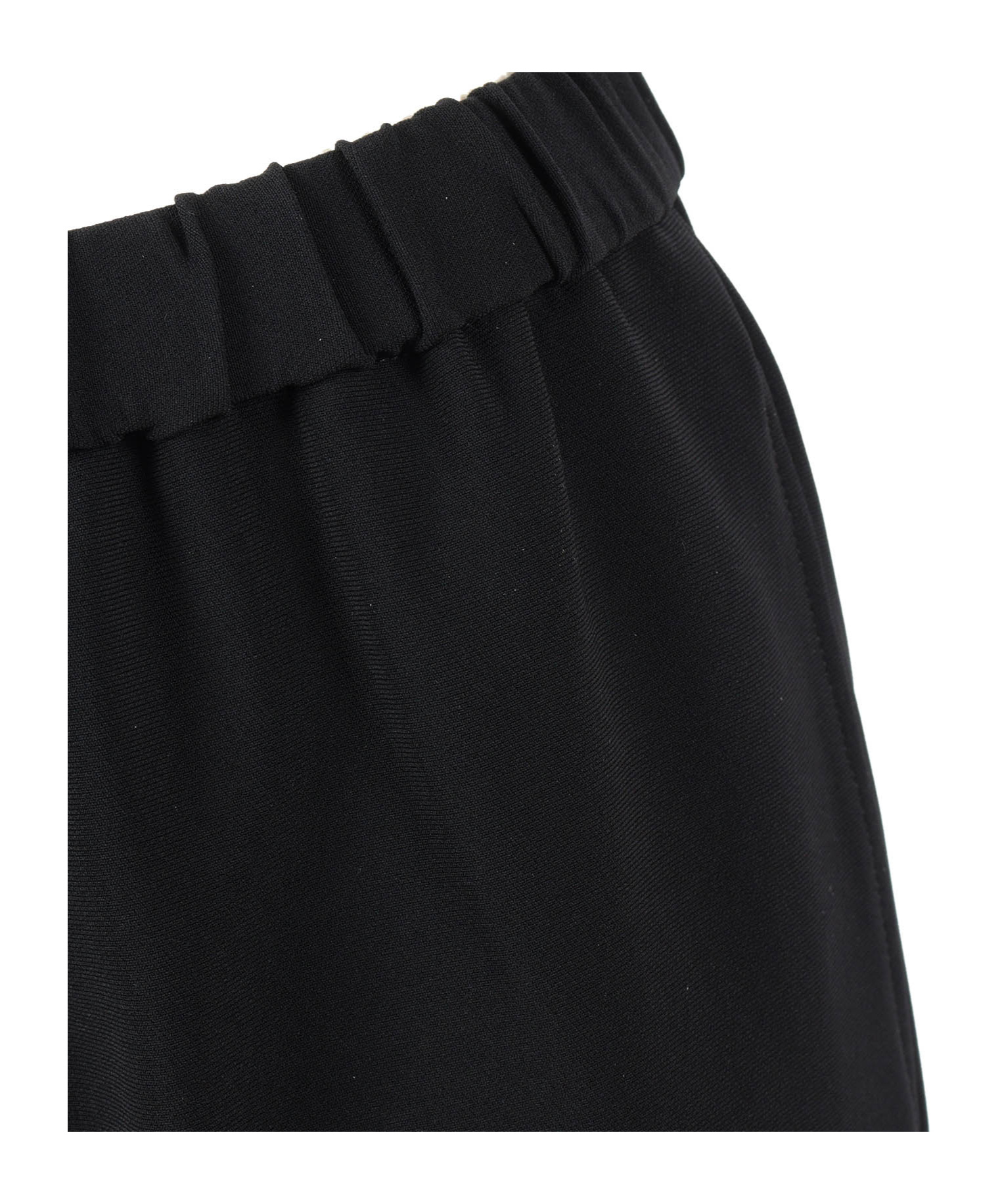 Aspesi Relaxed Fit Wide Leg Wool Pants In Black