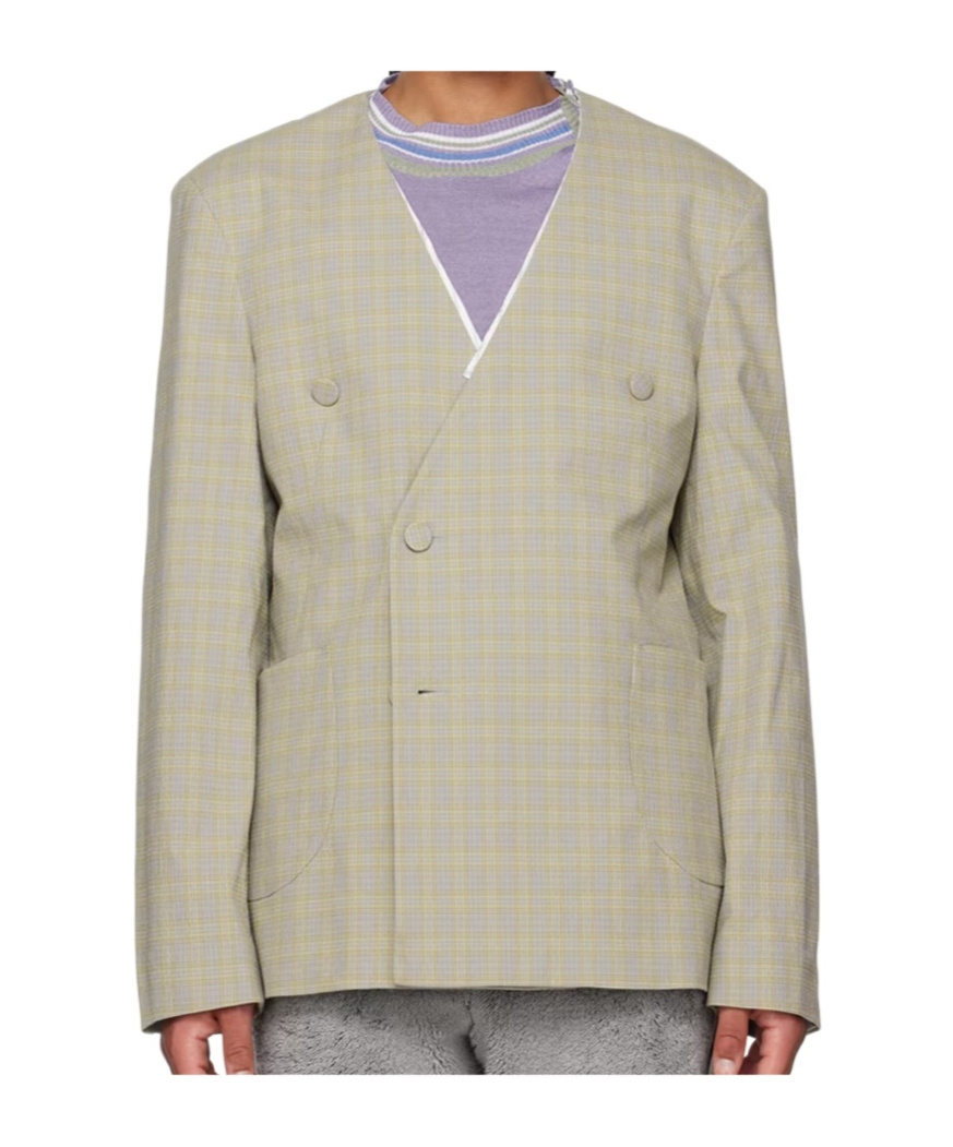 Kiko Kostadinov Gray Orma Reversible Blazer In Neutral