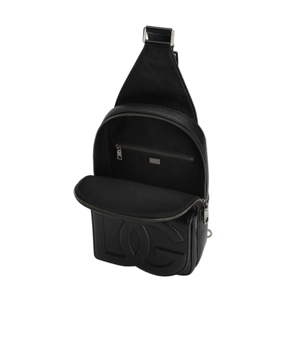 Dolce & Gabbana Dolce Gabbana Logo Embossed Zipped Backpack In Black