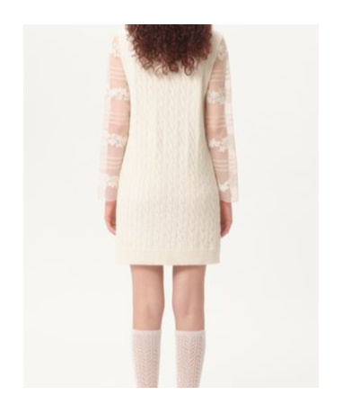 Valentino Long-sleeved Wool Cardigan In Milk Color