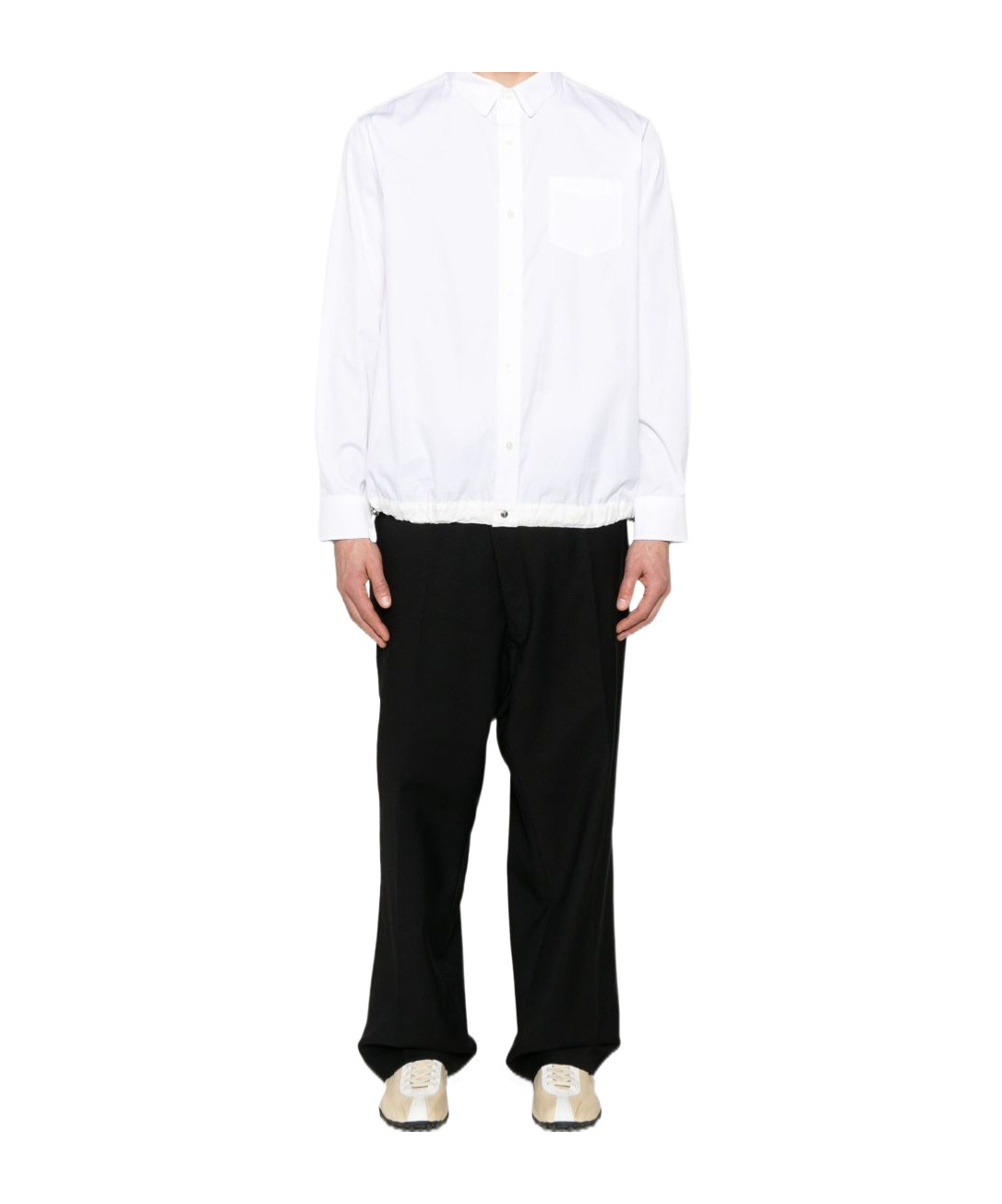 Sacai Long-sleeved Shirt In White