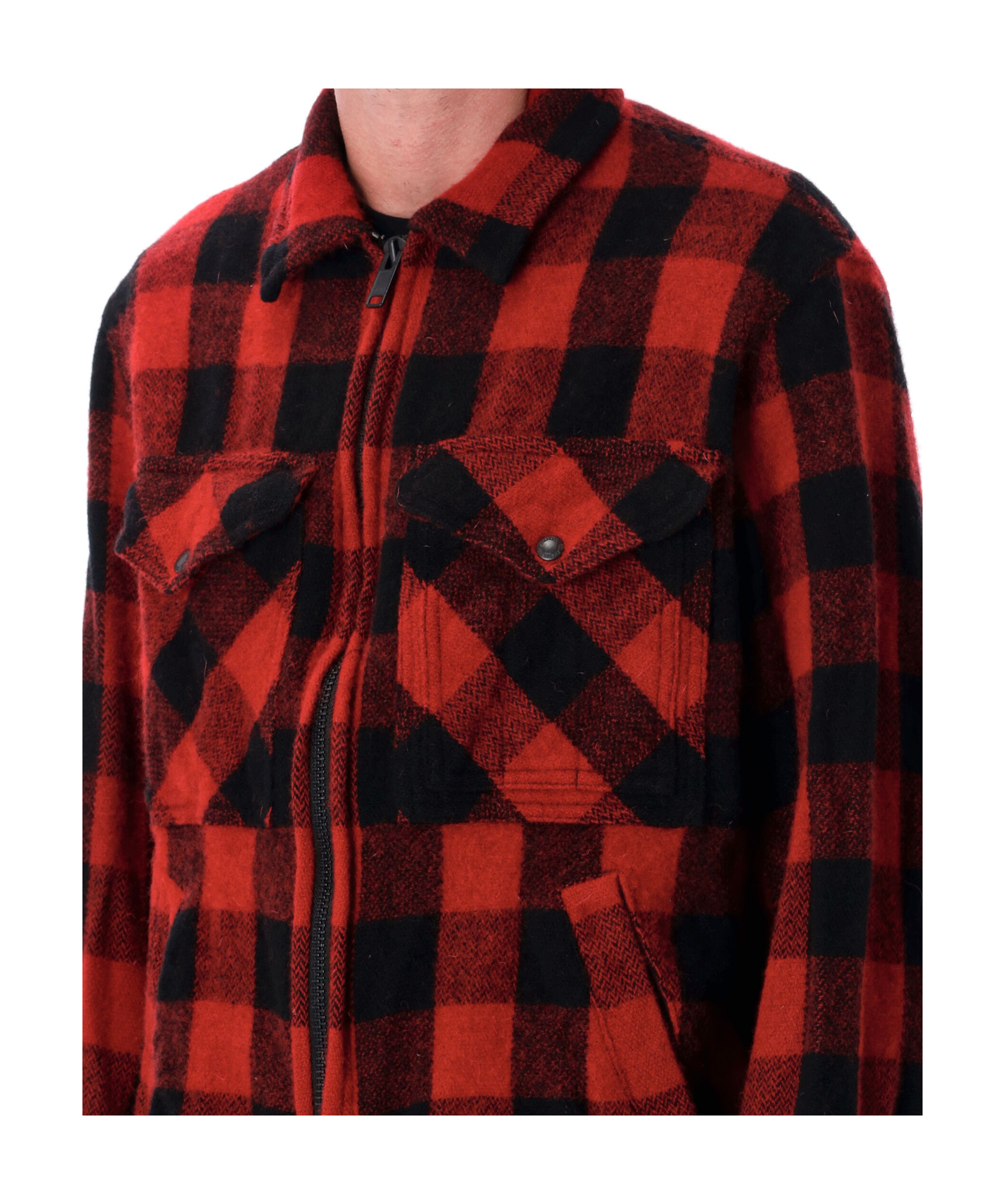 Junya Watanabe Long Sleeve Shirt Jacket With Flap Pockets In Multi