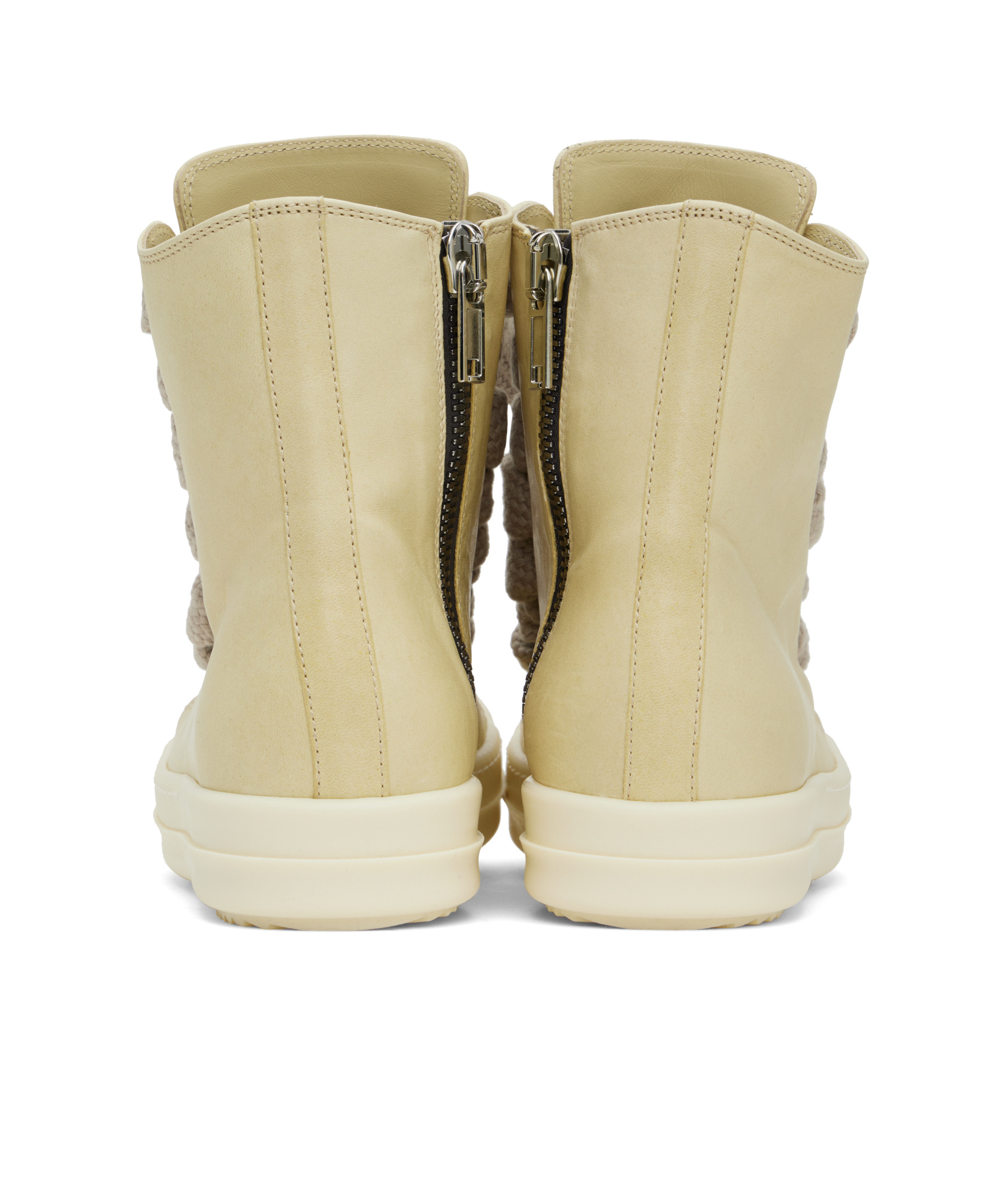 Rick Owens Lace-up High-top Sneakers In Nude