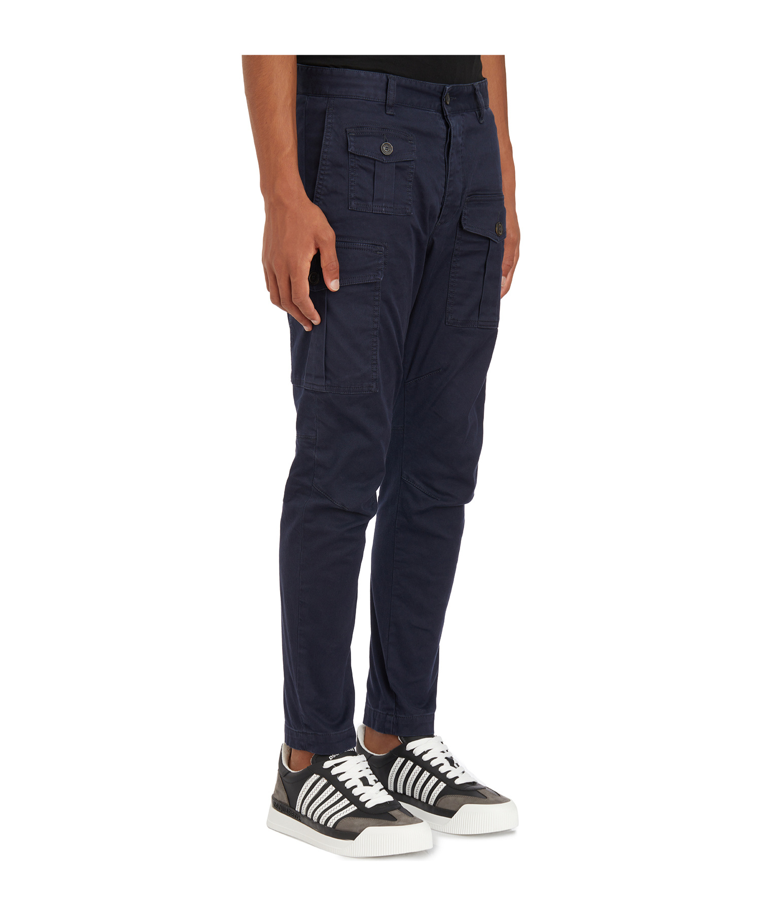 Dsquared2 Sexy Mid-rise Cargo Trousers In Black