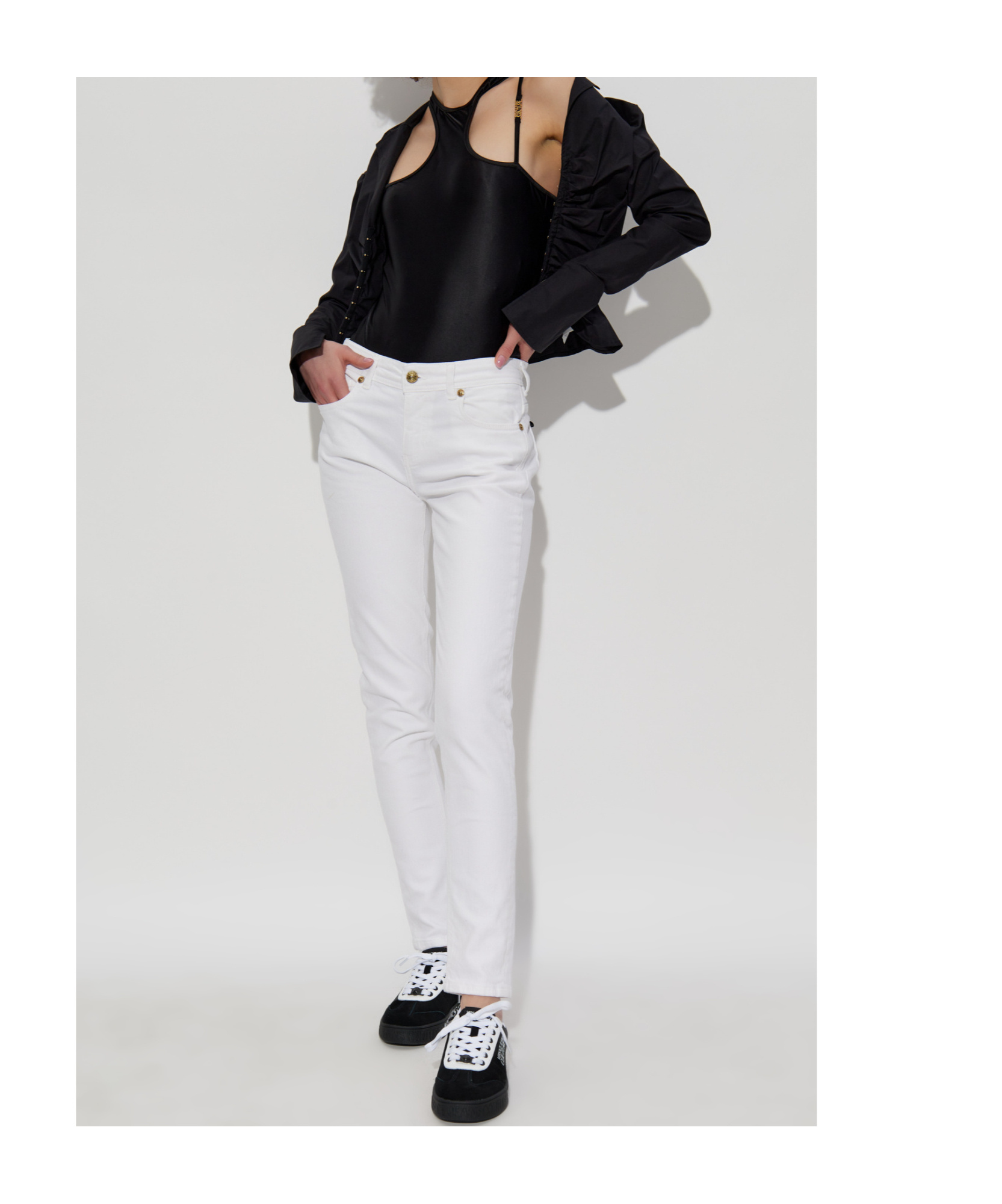 Versace Jeans Off-shoulder Body In Black
