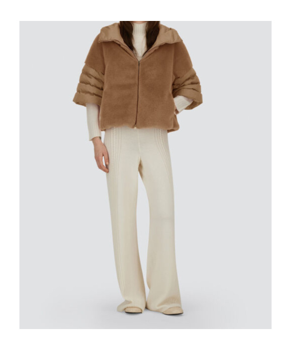 Herno Velvet Padded Down Jacket Coats Beige In Brown