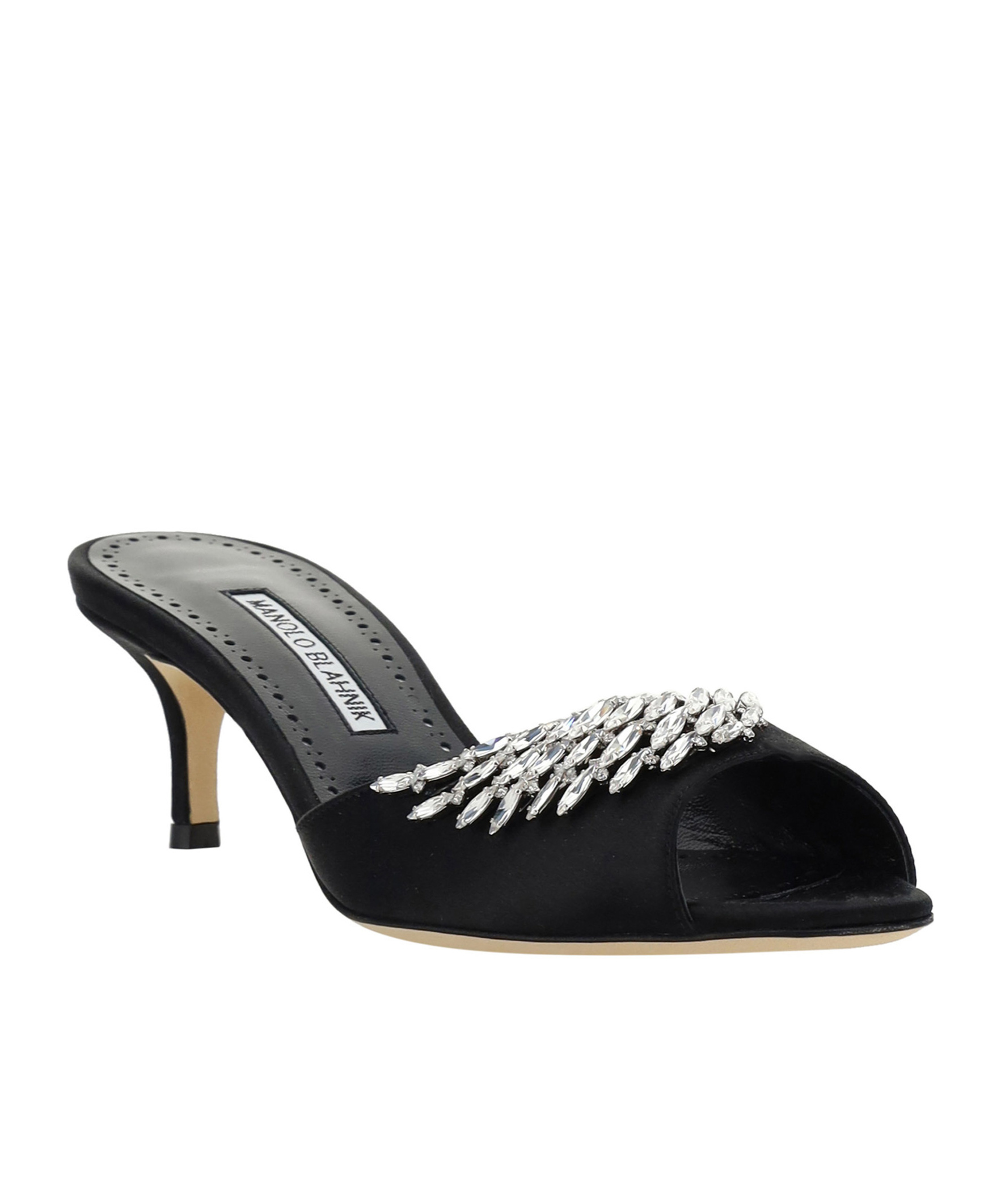 Manolo Blahnik Fabio 50mm Crystal-embellished Sandals In Black