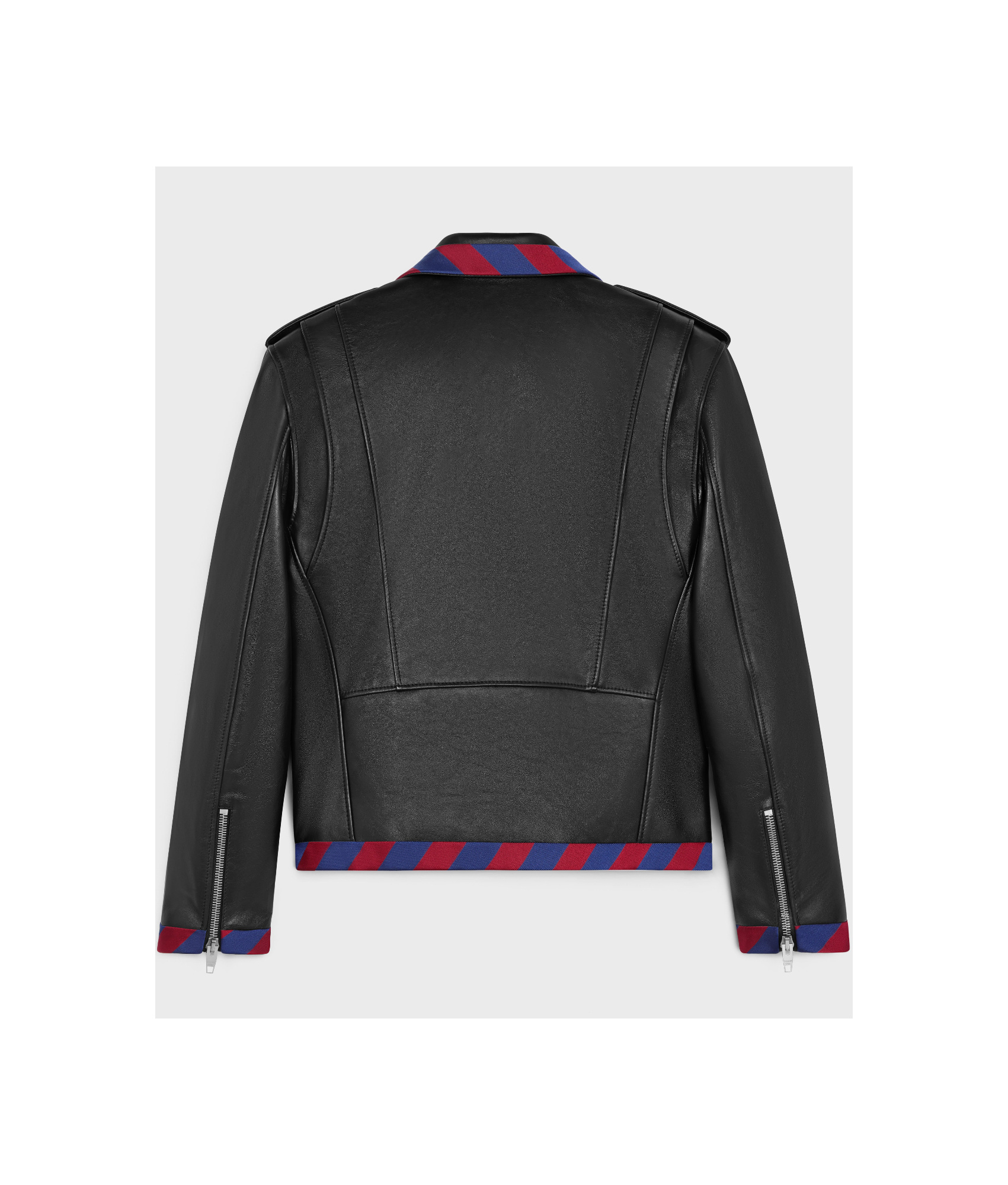 Celine Long-sleeved Leather Jacket In Black