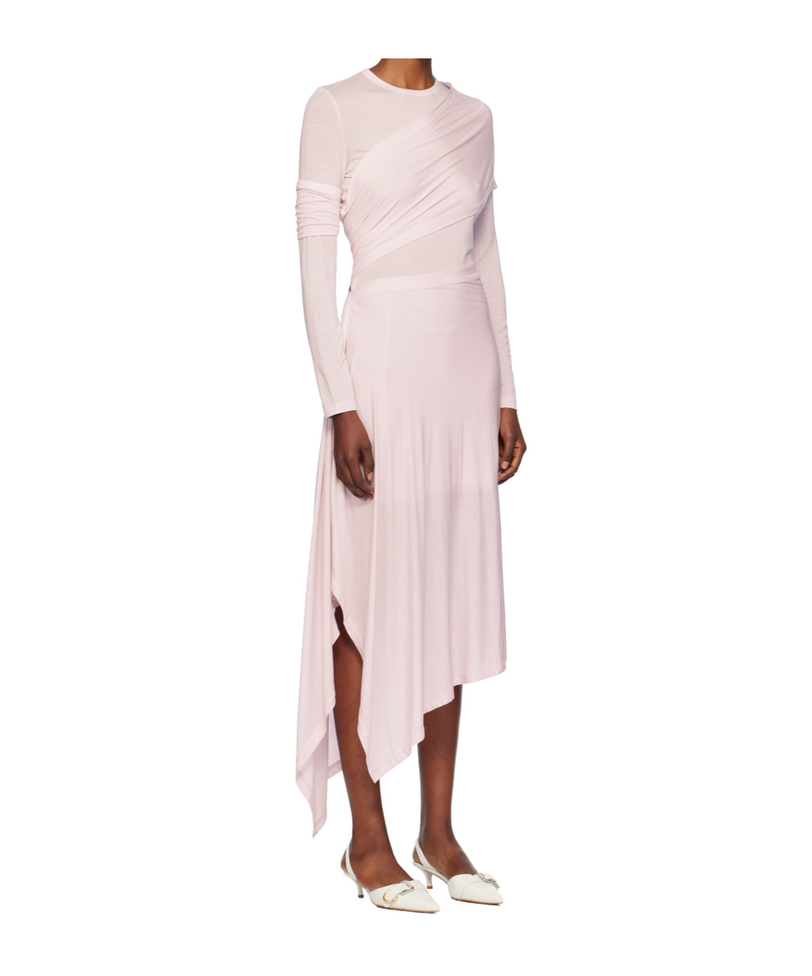 Helmut Lang Long-sleeved Dress In Pink