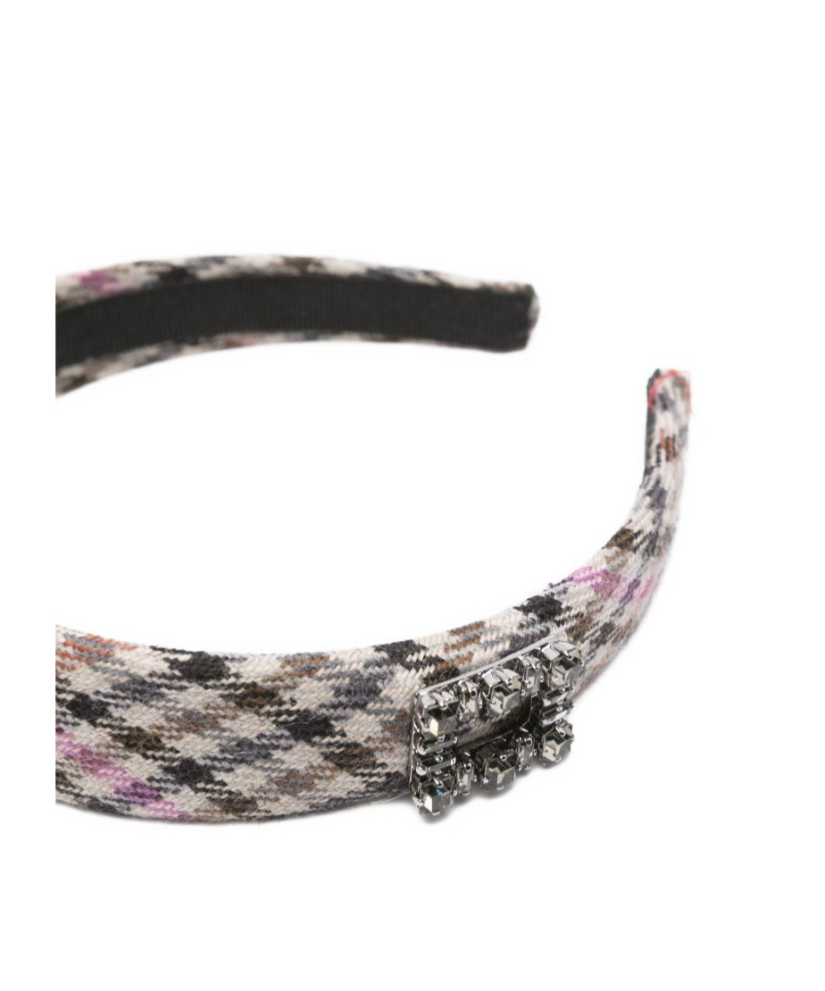 Roger Vivier Checkered Headband In Black