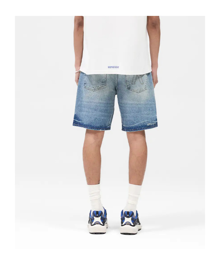 Represent R10t Tailored Denim Shorts In Blue
