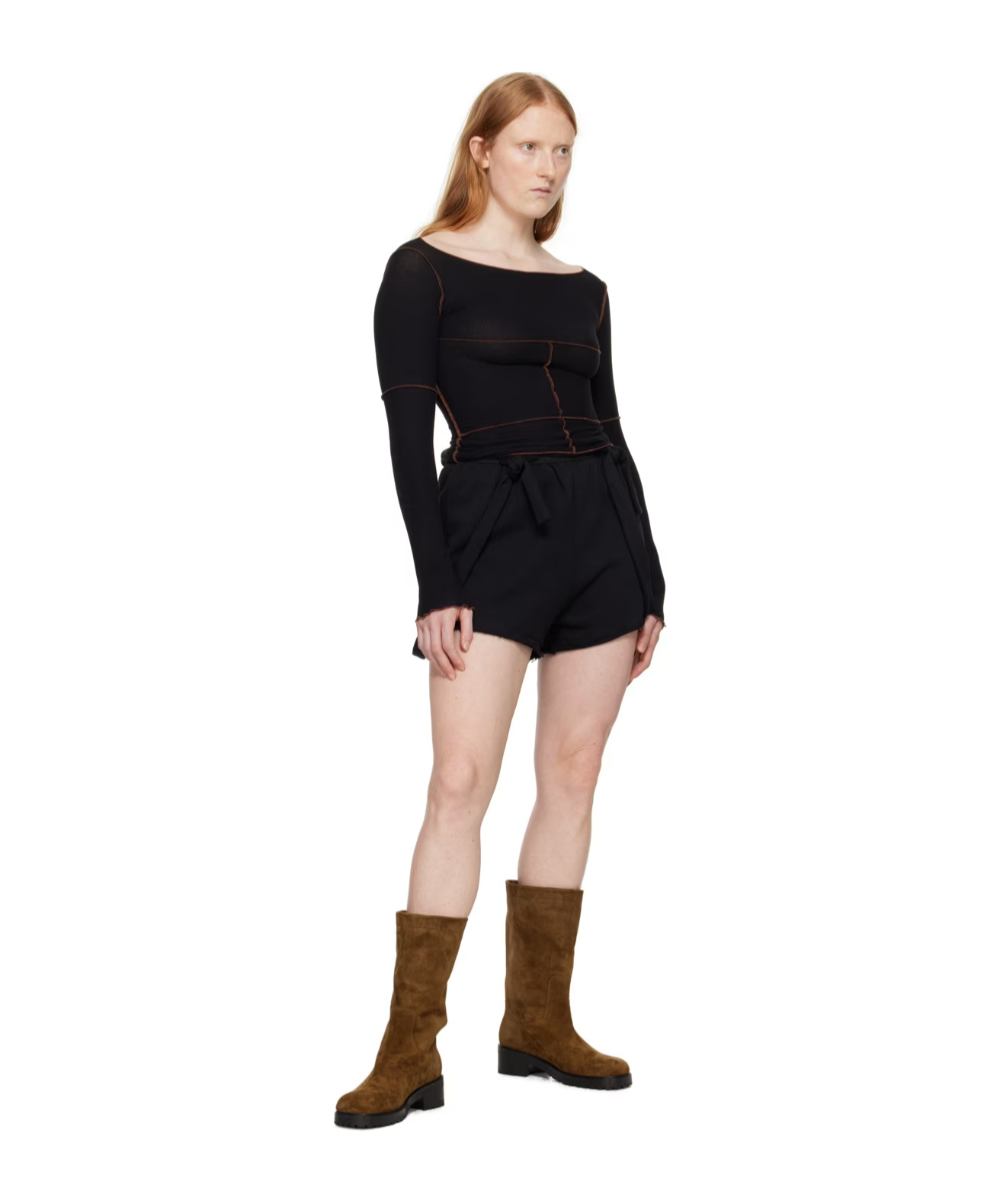 Baserange Black Cinder Long Sleeve T-shirt In Black